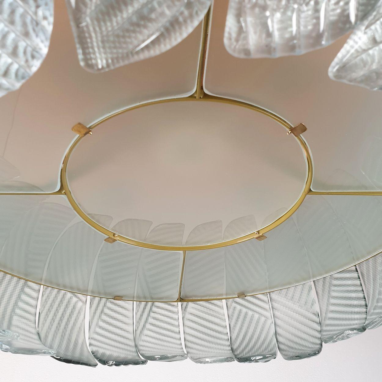 Grand lustre en verre de Murano vert, Italie en vente 2