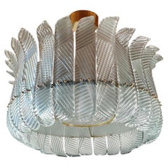 Large green Murano glass chandelier, Italy