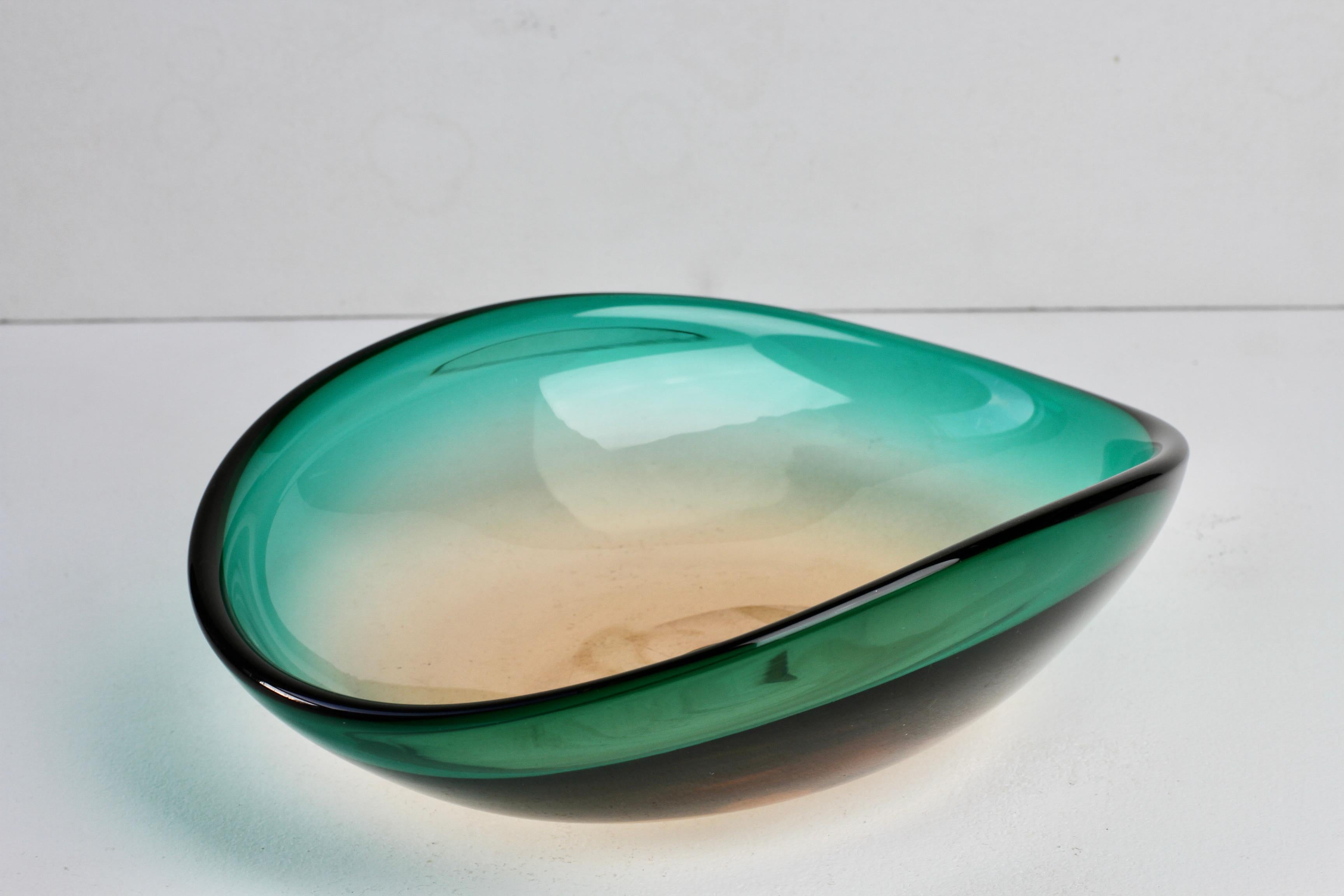 Grande piatto in vetro di Murano verde Flavio Poli per Seguso d'Arte Attribuito C.C. 1960 in vendita 4