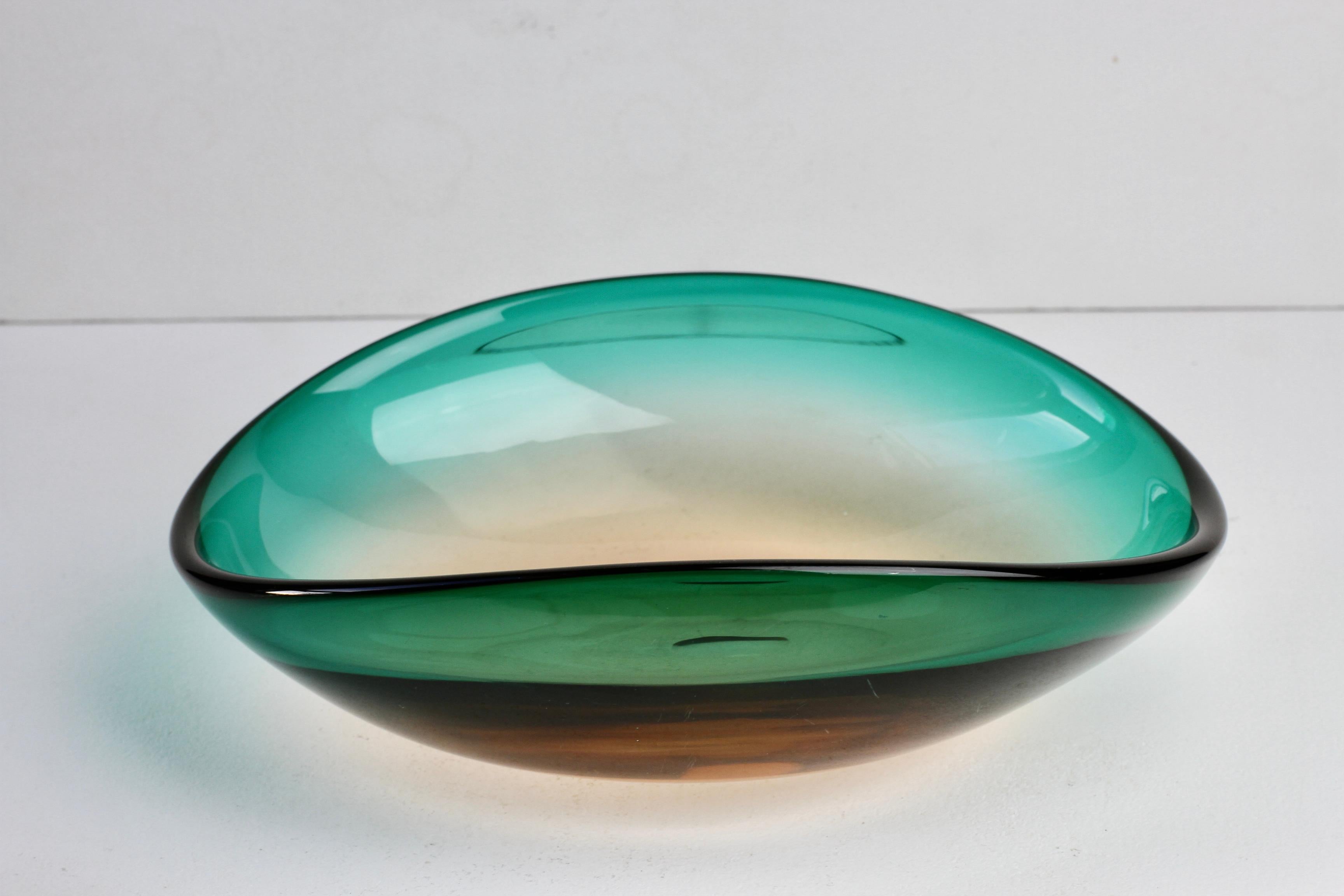 Grande piatto in vetro di Murano verde Flavio Poli per Seguso d'Arte Attribuito C.C. 1960 in vendita 5