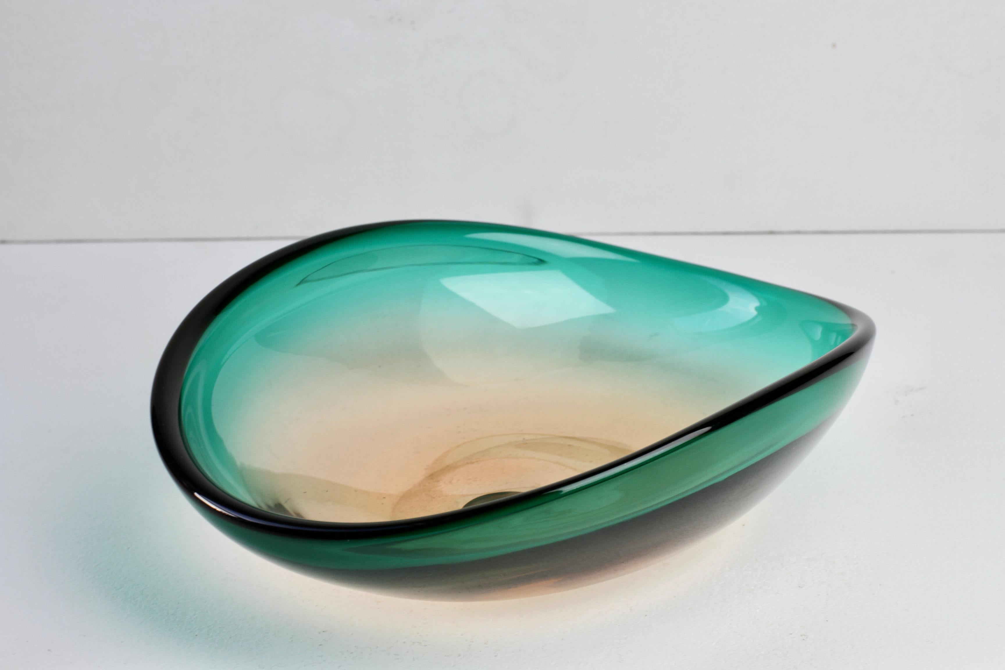 Grande piatto in vetro di Murano verde Flavio Poli per Seguso d'Arte Attribuito C.C. 1960 in vendita 6