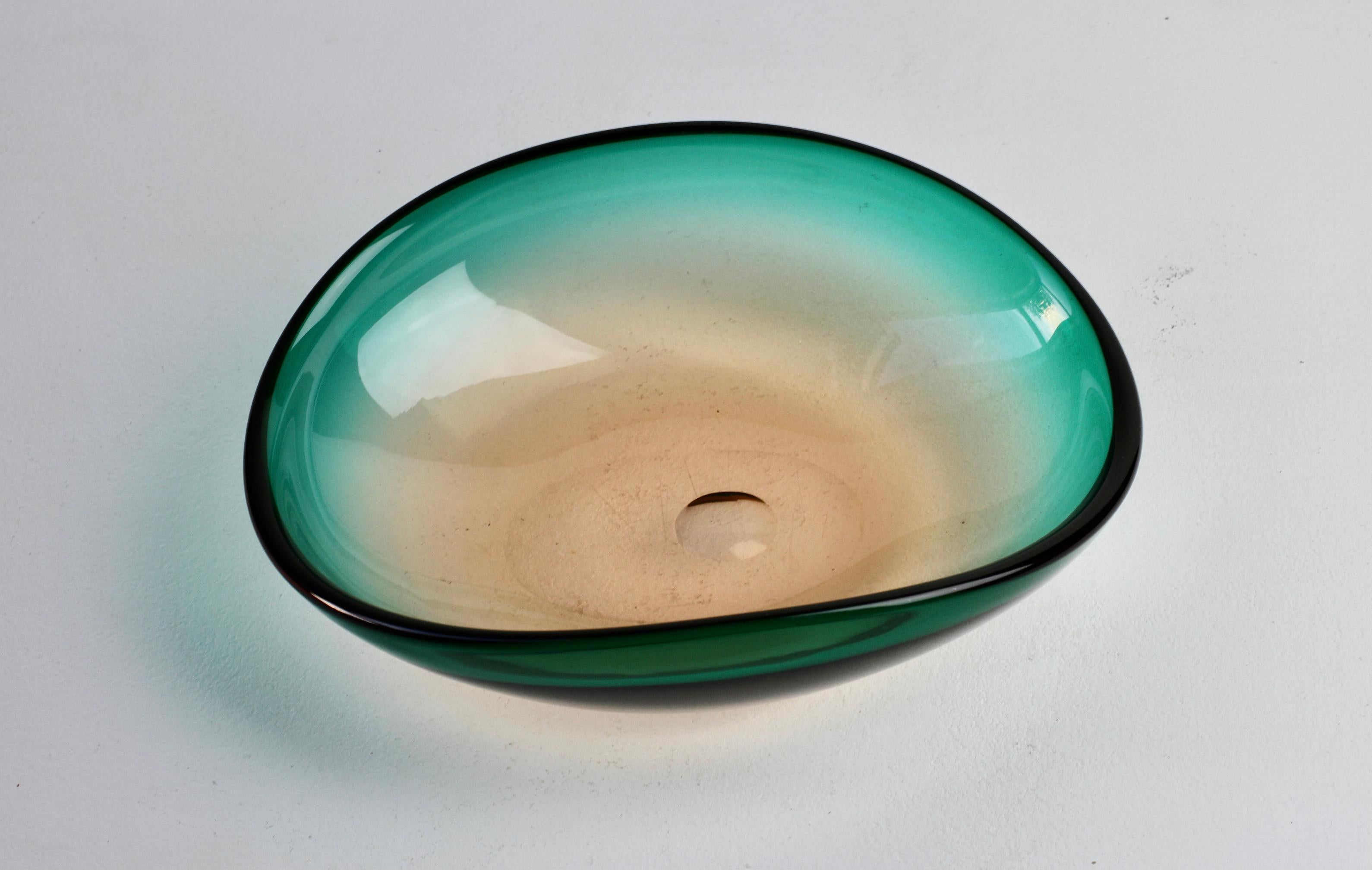 Grande piatto in vetro di Murano verde Flavio Poli per Seguso d'Arte Attribuito C.C. 1960 in vendita 7