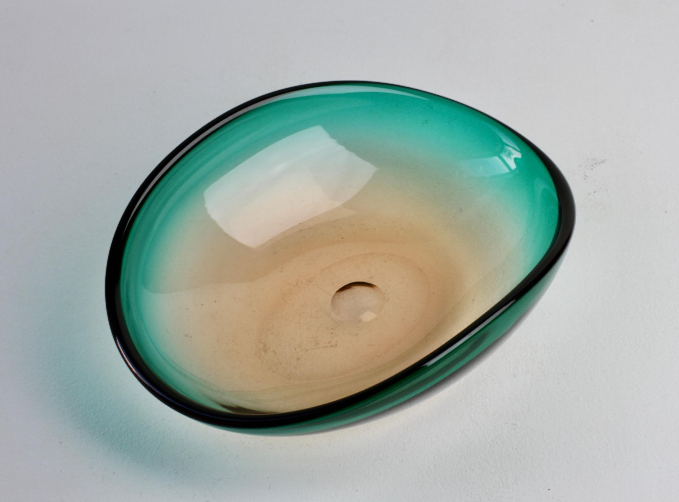 Grande piatto in vetro di Murano verde Flavio Poli per Seguso d'Arte Attribuito C.C. 1960 in vendita 8