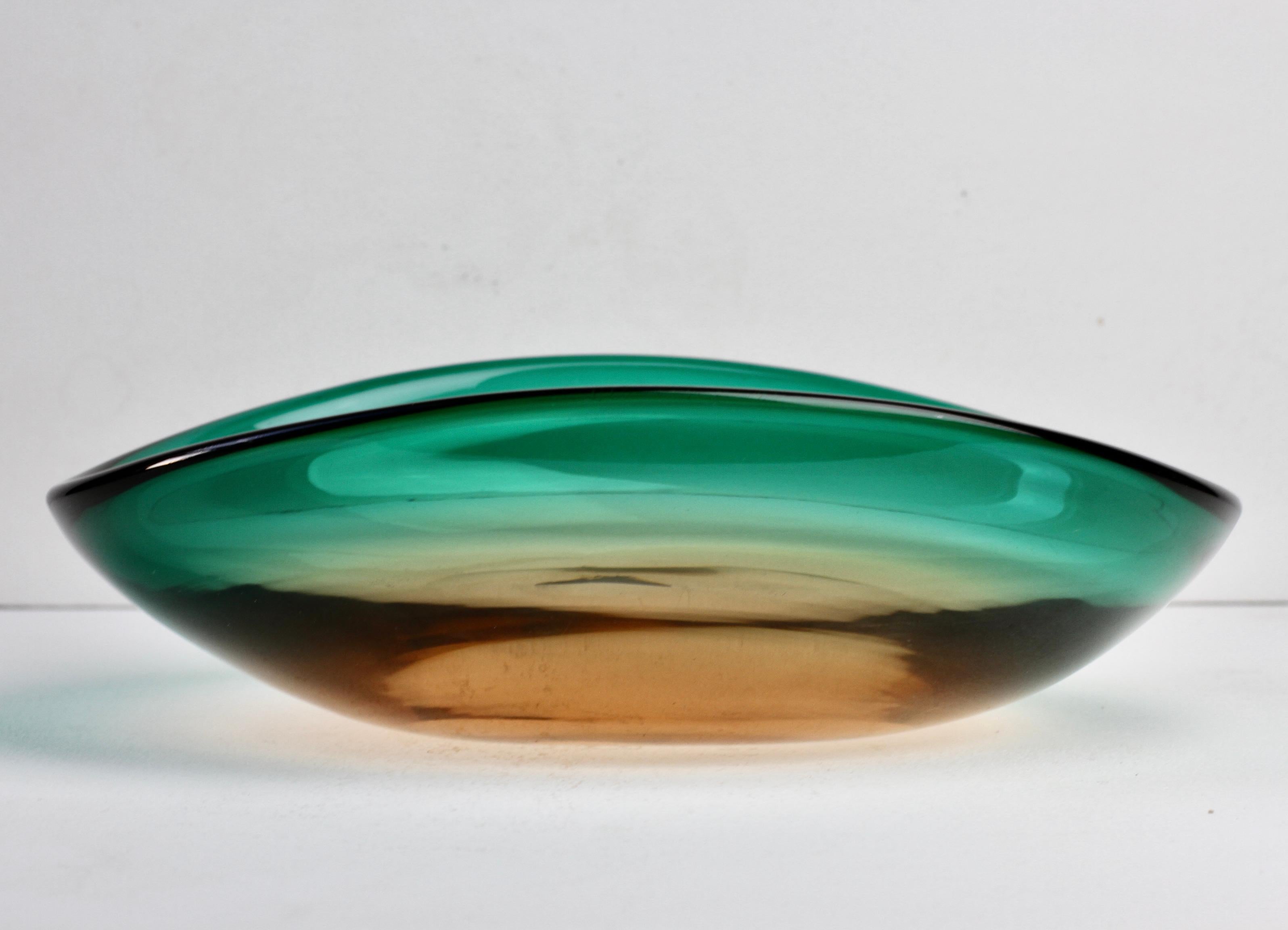 Grande piatto in vetro di Murano verde Flavio Poli per Seguso d'Arte Attribuito C.C. 1960 in vendita 10