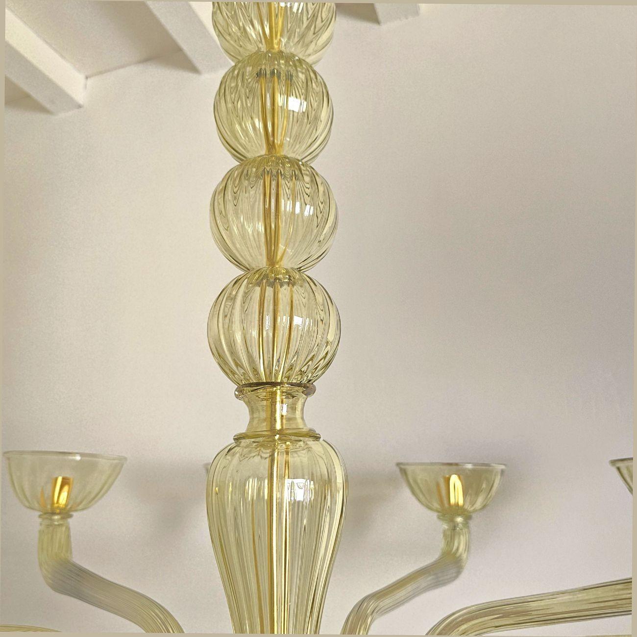 Großer Kronleuchter aus grünem Murano-Glas aus der Mitte des Jahrhunderts im Angebot 2