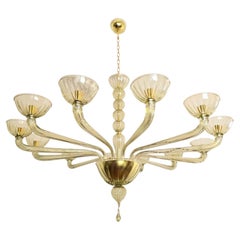 Large Green Murano glass mid-century modern chandelier