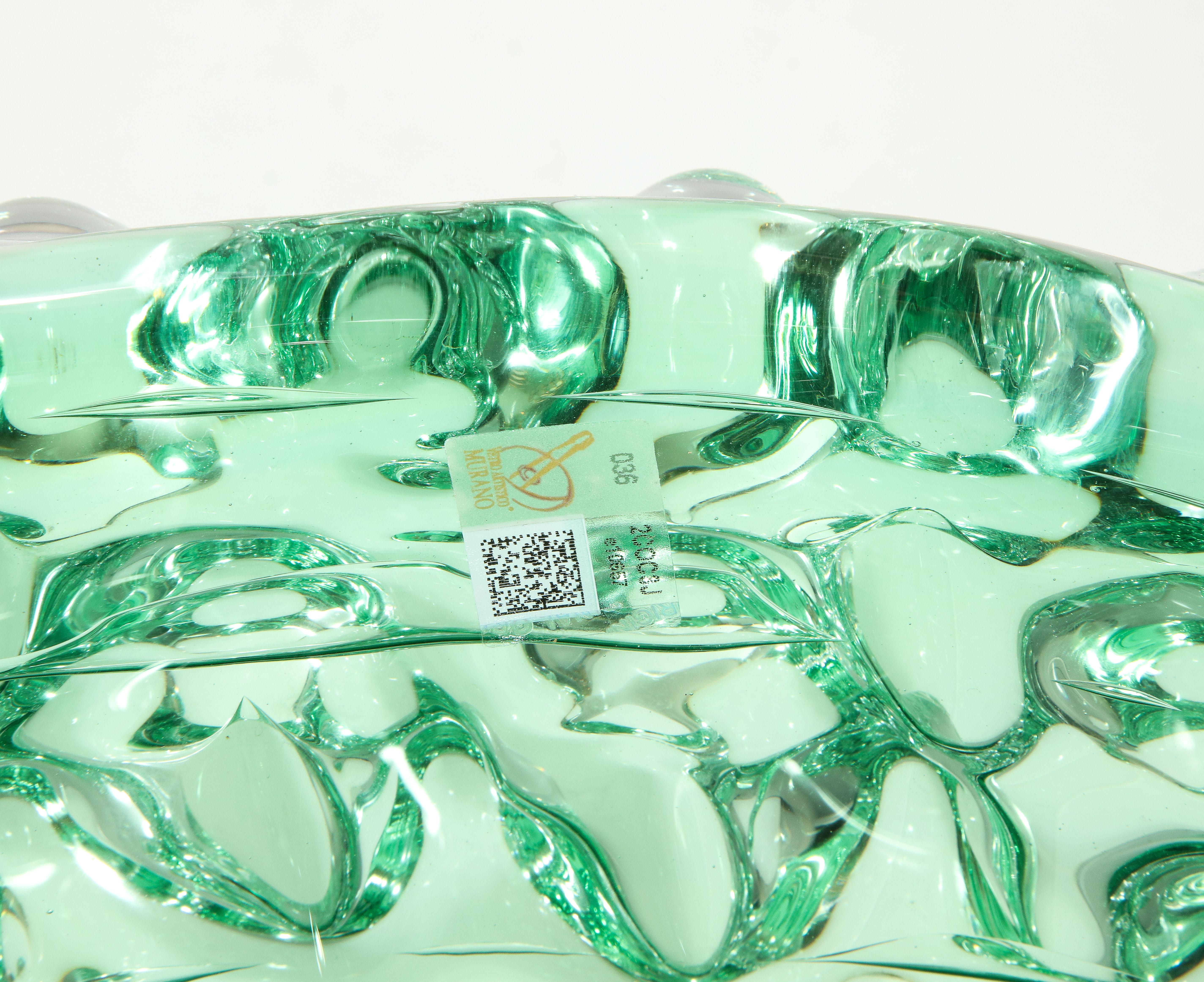 Large Green Murano Glass Spike Vase 3