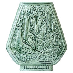 Große Vase aus grünem Steingut von Gunnar Nylund für Rorstrand, Schweden, 1960er Jahre.