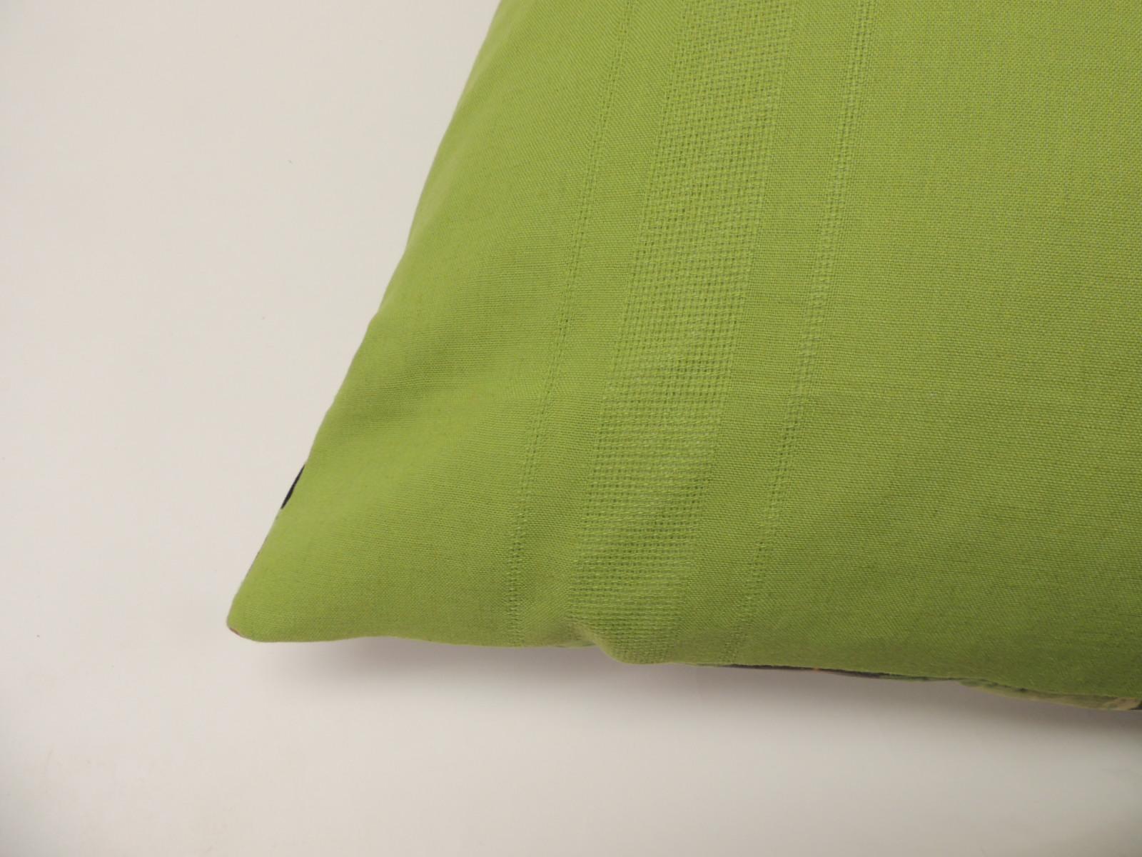 American Large Green Tropical Leaf Bark Cloth Decorative Floor Pillow
