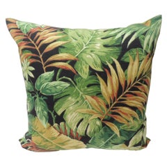 Large Green Tropical Leaf Bark Cloth Decorative Floor Pillow