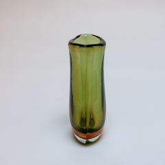 Large green vase, Murano sommerso glass