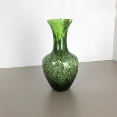 Large Green Vintage Pop Art Opaline Florence Vase Design, Italy