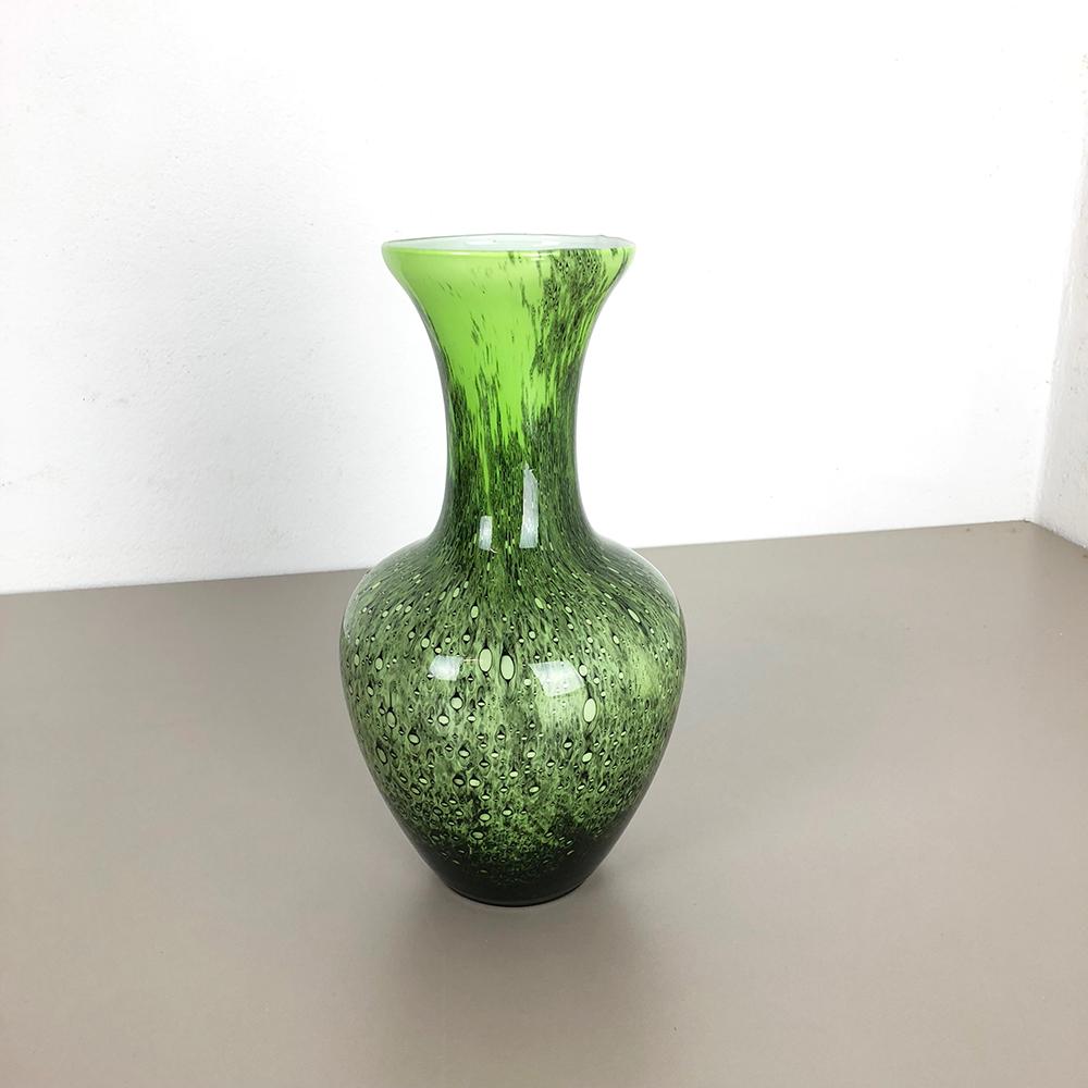 Mid-Century Modern Grand vase vintage vert en opaline Pop Art Florence design, Italie en vente
