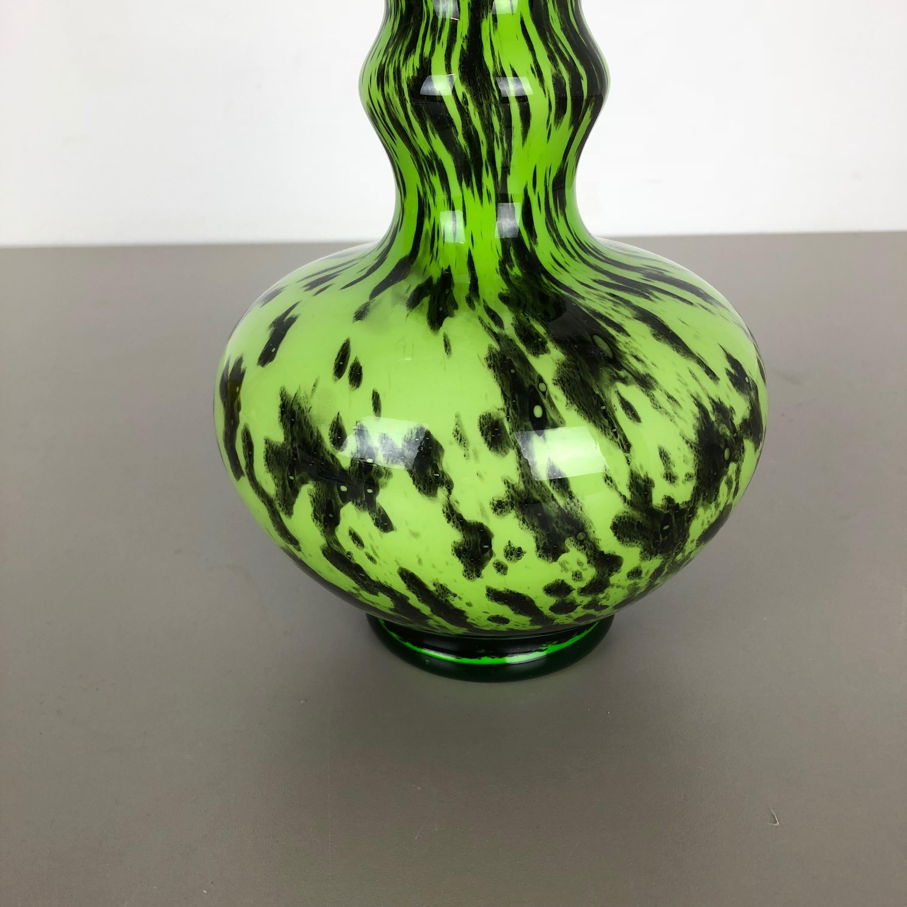 Italian Large Green Vintage Pop Art Opaline Florence Vase Design, Italy For Sale