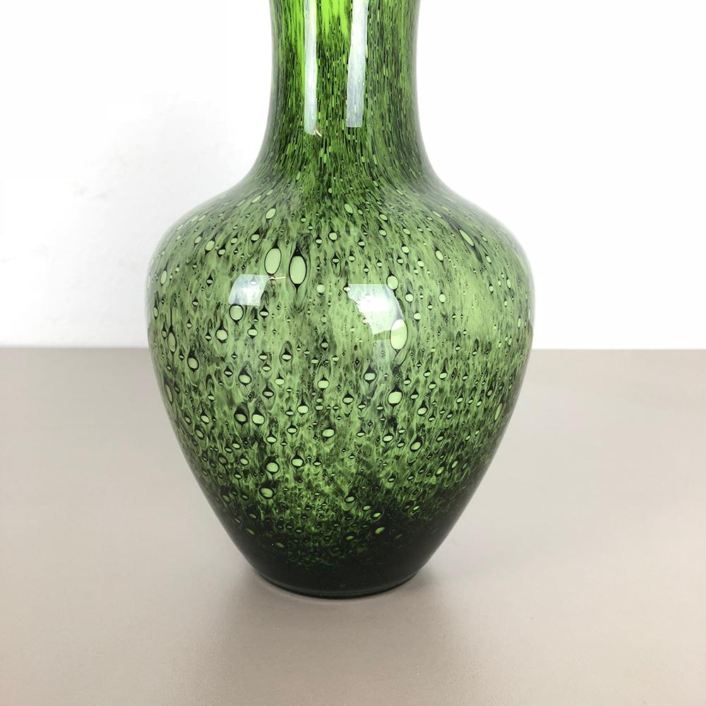 Mid-Century Modern Large Green Vintage Pop Art Opaline Florence Vase Design, Italy For Sale