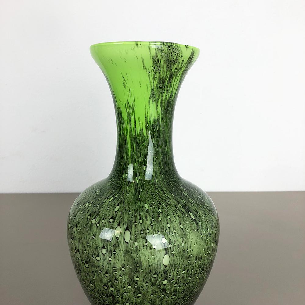 Verre Grand vase vintage vert en opaline Pop Art Florence design, Italie en vente