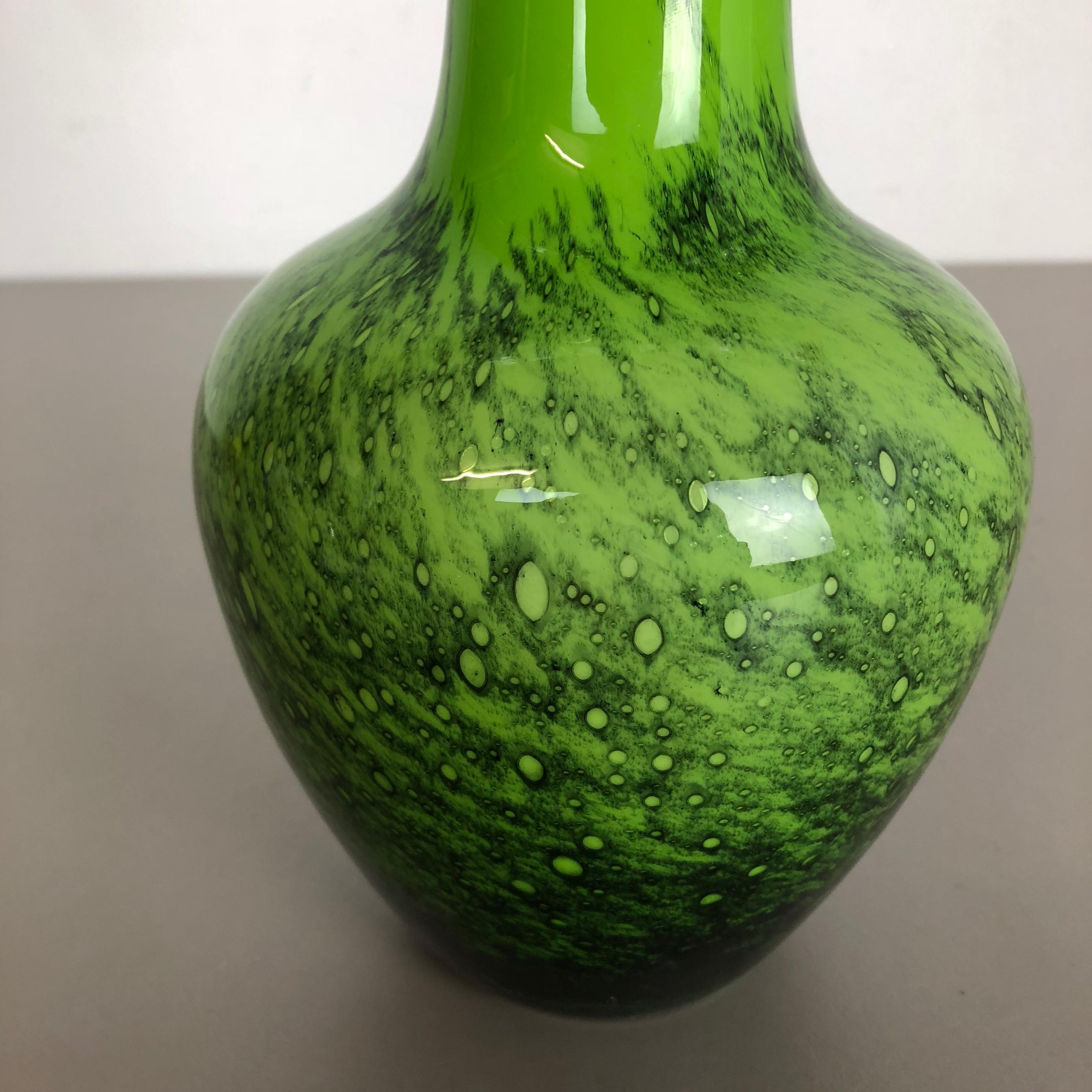 Glass Large Green Vintage Pop Art Opaline Florence Vase Design, Italy No. 2 For Sale