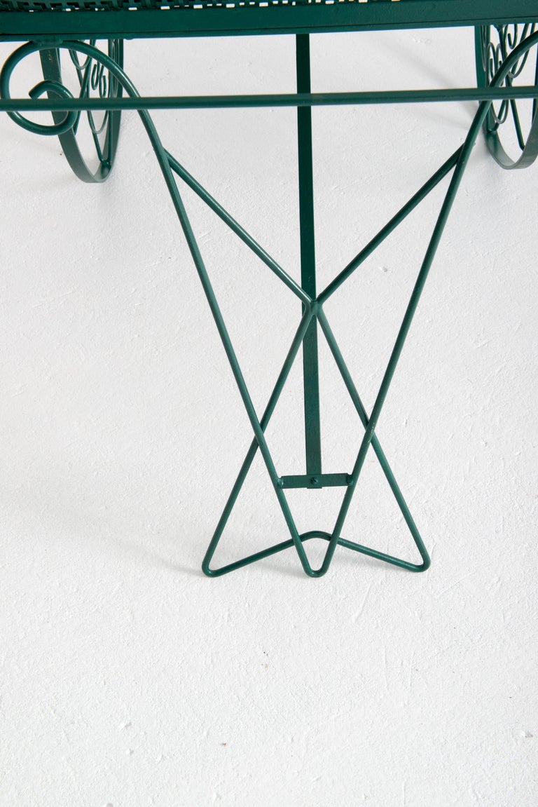 Large Green Wood and Metal Garden Flower Cart For Sale at 1stDibs