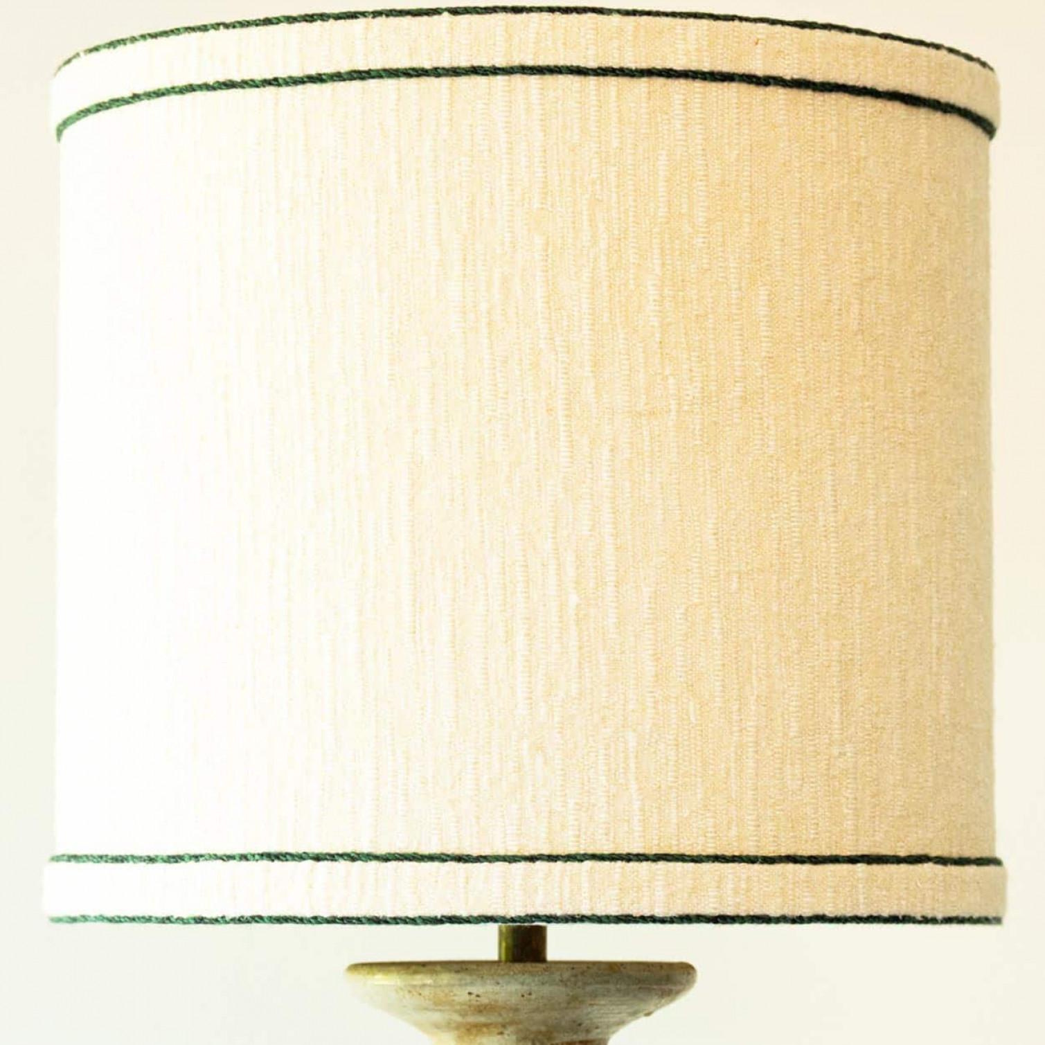 Other Large Greige Light Camel Ceramic Table Lamp, Silk Lampshade by R. Houben For Sale
