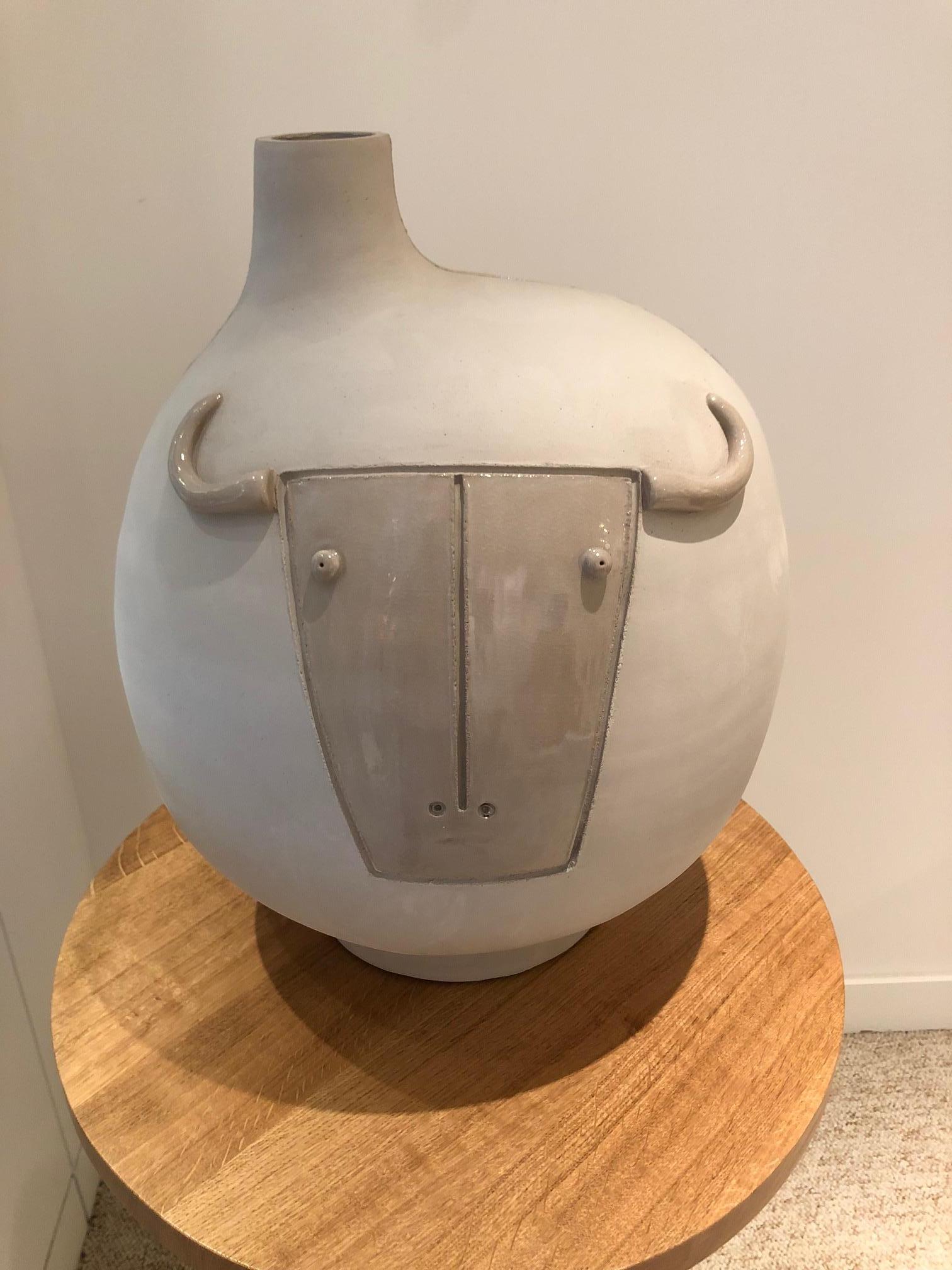 Large Grey Ceramic Lamp 