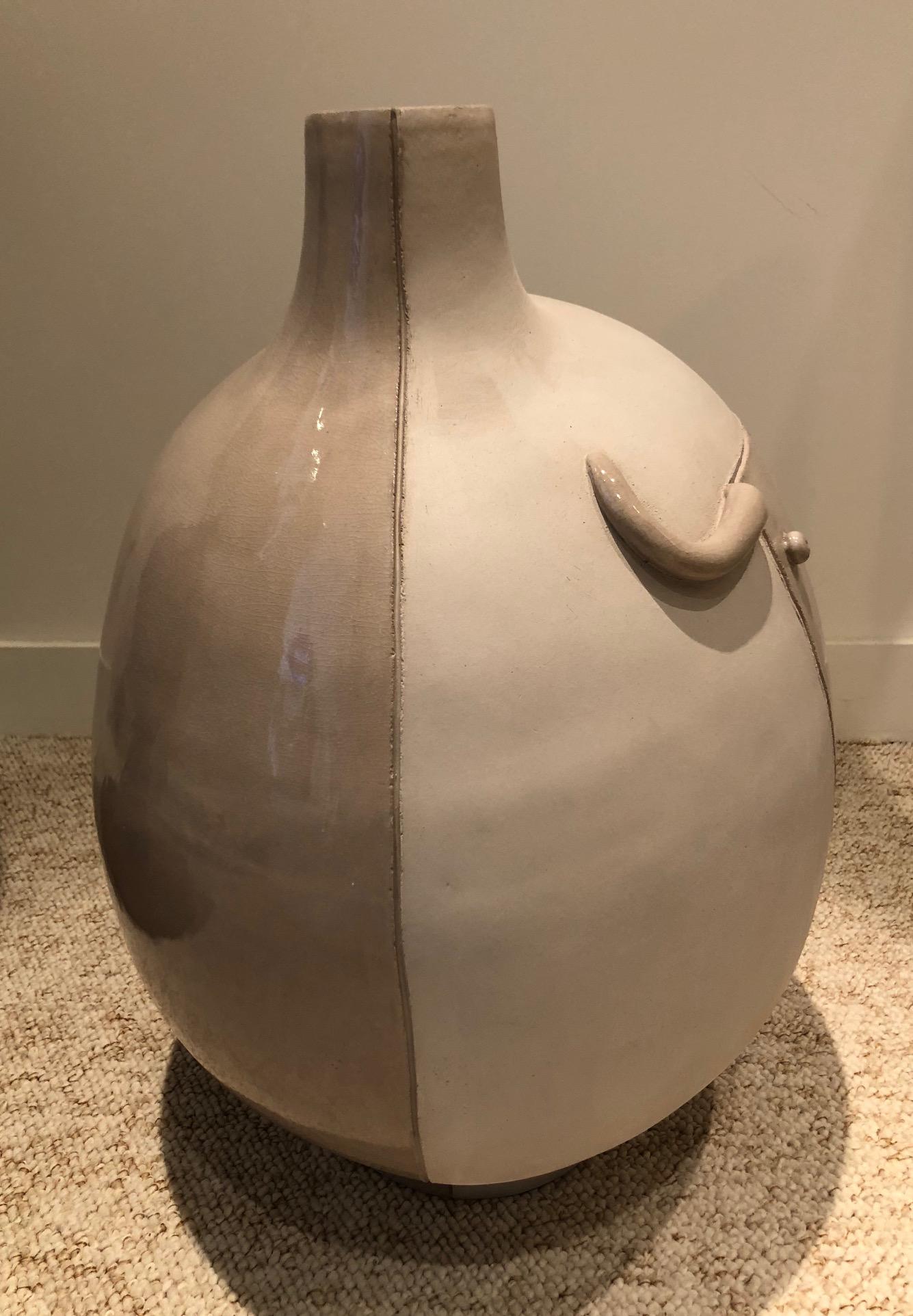 Contemporary Large Grey Ceramic Lamp 