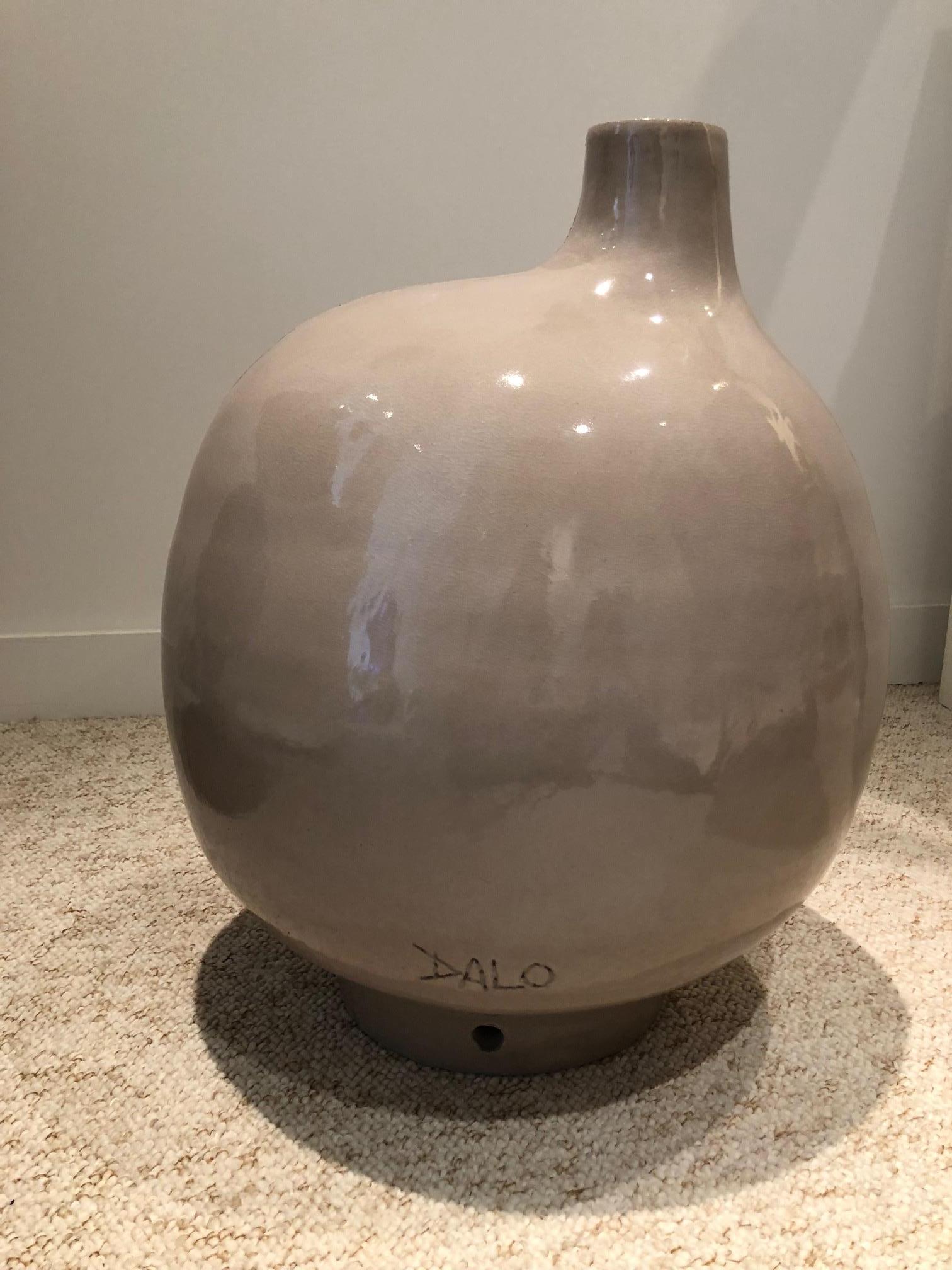 Earthenware Large Grey Ceramic Lamp 
