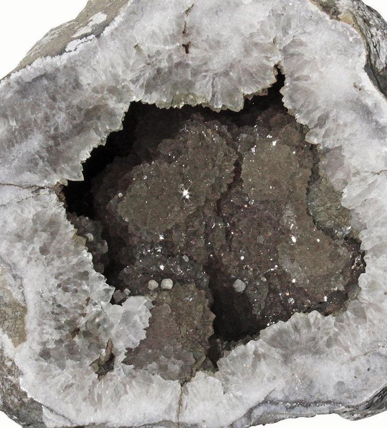Large Grey Druzy Quartz Geode For Sale at 1stDibs