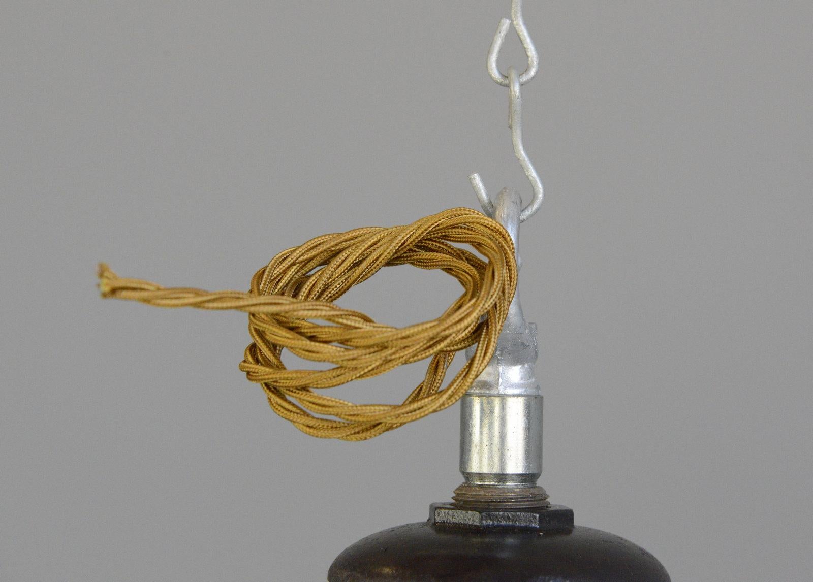 Mid-20th Century Large Grey Enamel Factory Lights By Benjamin Circa 1950s