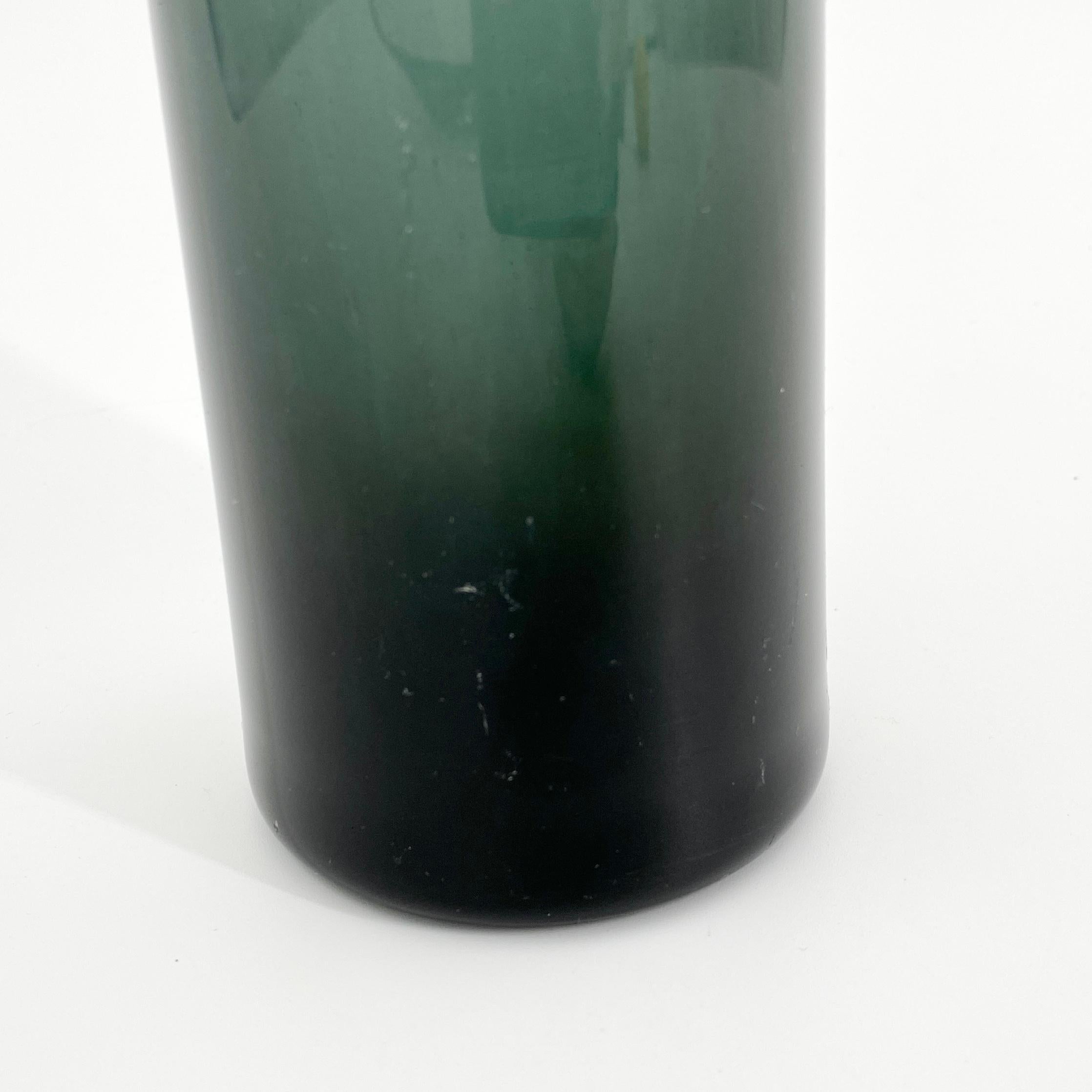 Large Grey Green Danish Glass Vase by Per Lutken for Holmegaard 1960s For Sale 9