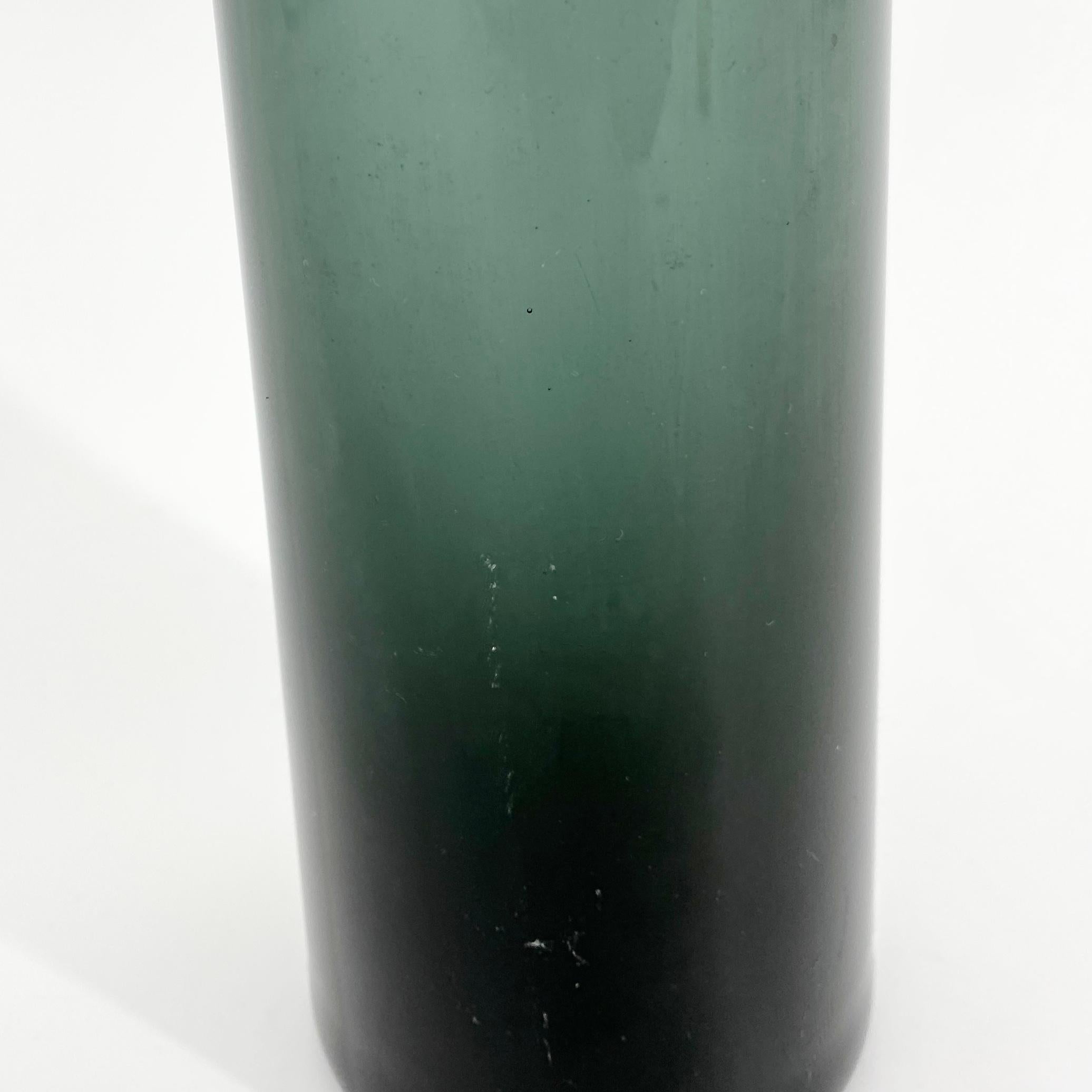 Large Grey Green Danish Glass Vase by Per Lutken for Holmegaard 1960s For Sale 10