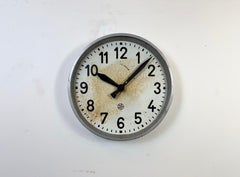 Große graue Industrie-Wanduhr von Chronotechna, 1950er Jahre