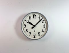 Große graue Industrie-Wanduhr von Chronotechna, 1950er Jahre