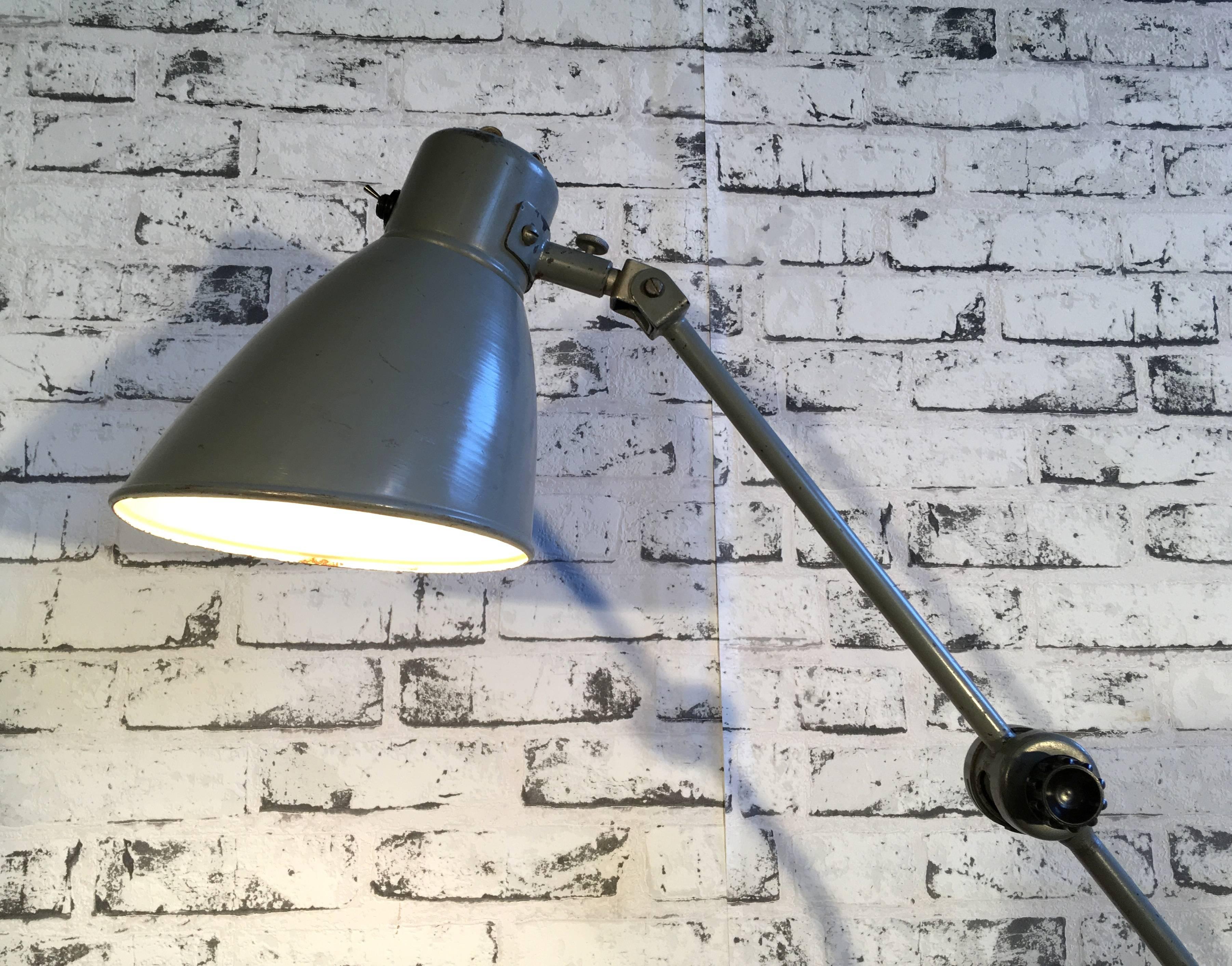 Iron Large Grey Industrial Table Lamp, 1960s
