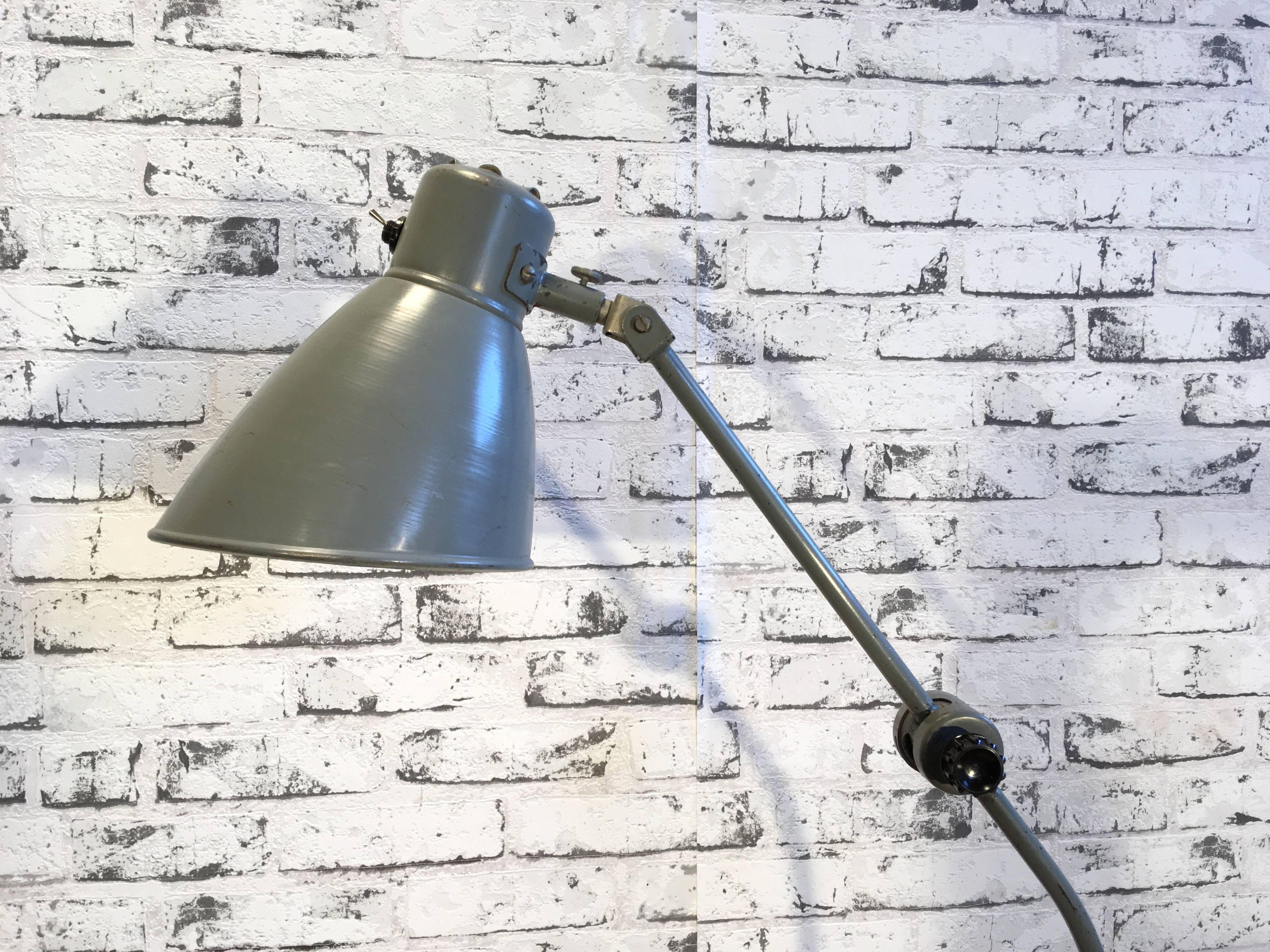 Large Grey Industrial Table Lamp, 1960s 2