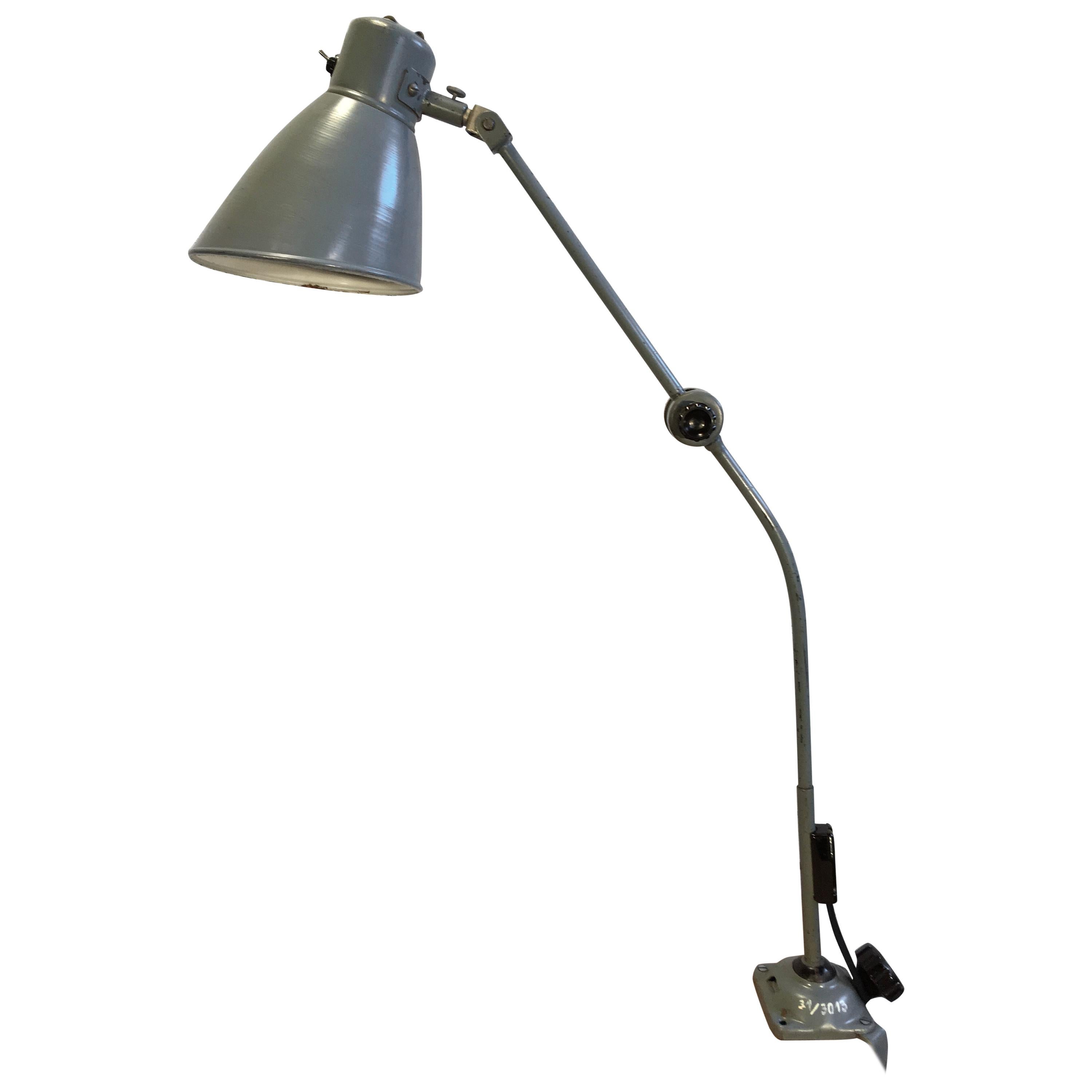 Large Grey Industrial Table Lamp, 1960s