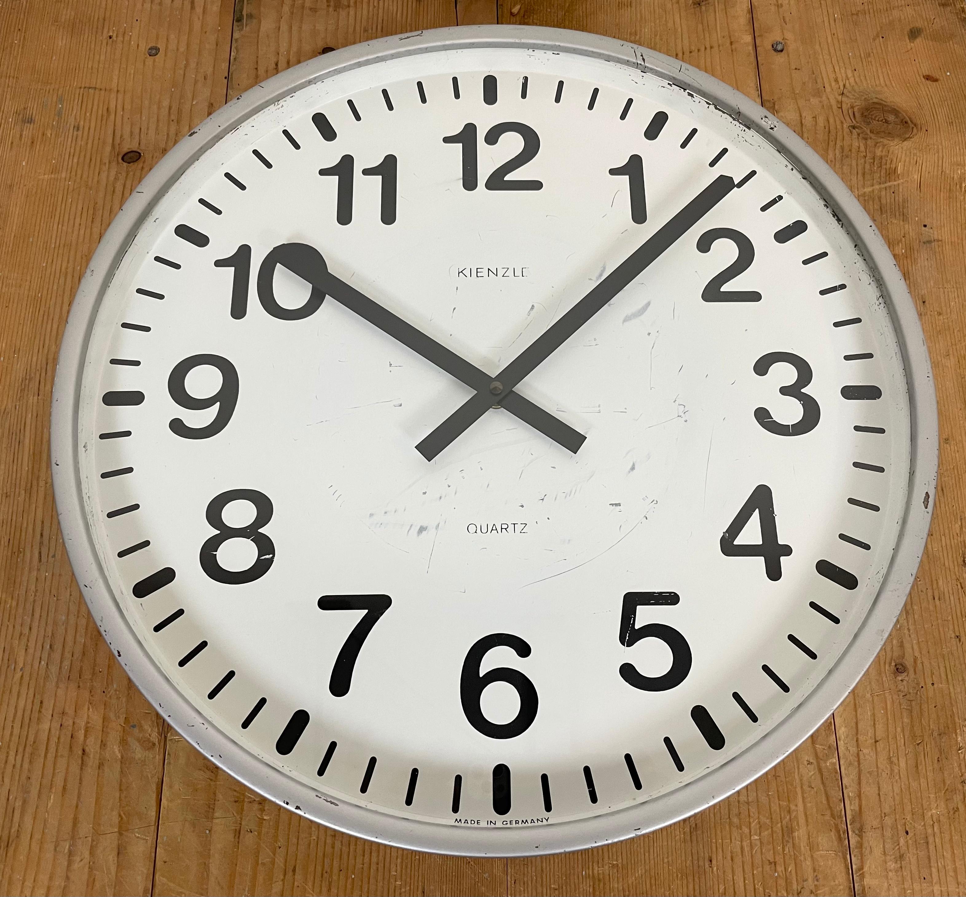Large Grey Industrial Wall Clock from Kienzle, 1980s 3
