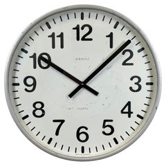 Vintage Large Grey Industrial Wall Clock from Kienzle, 1980s