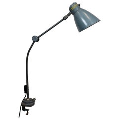 Large Grey Industrial Workshop Table Lamp, 1960s