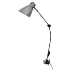 Large Grey Industrial Workshop Table Lamp, 1960s