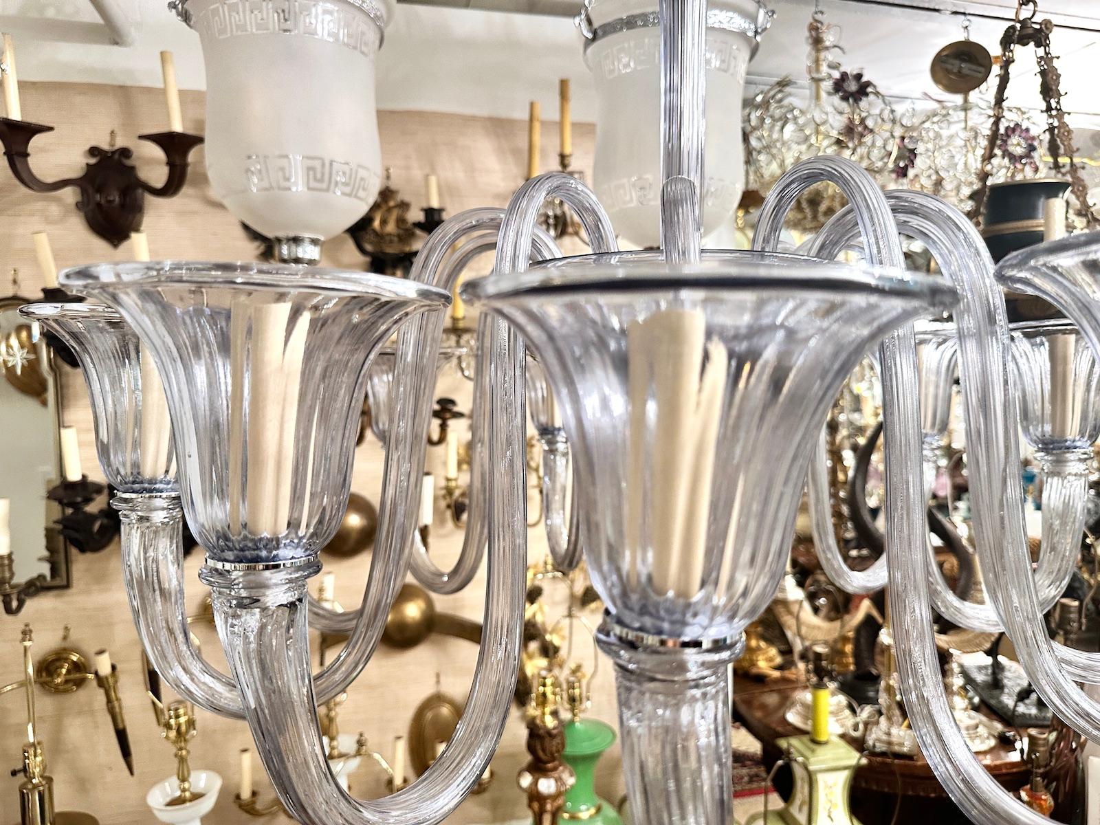 Large Grey Murano Glass Chandelier 2