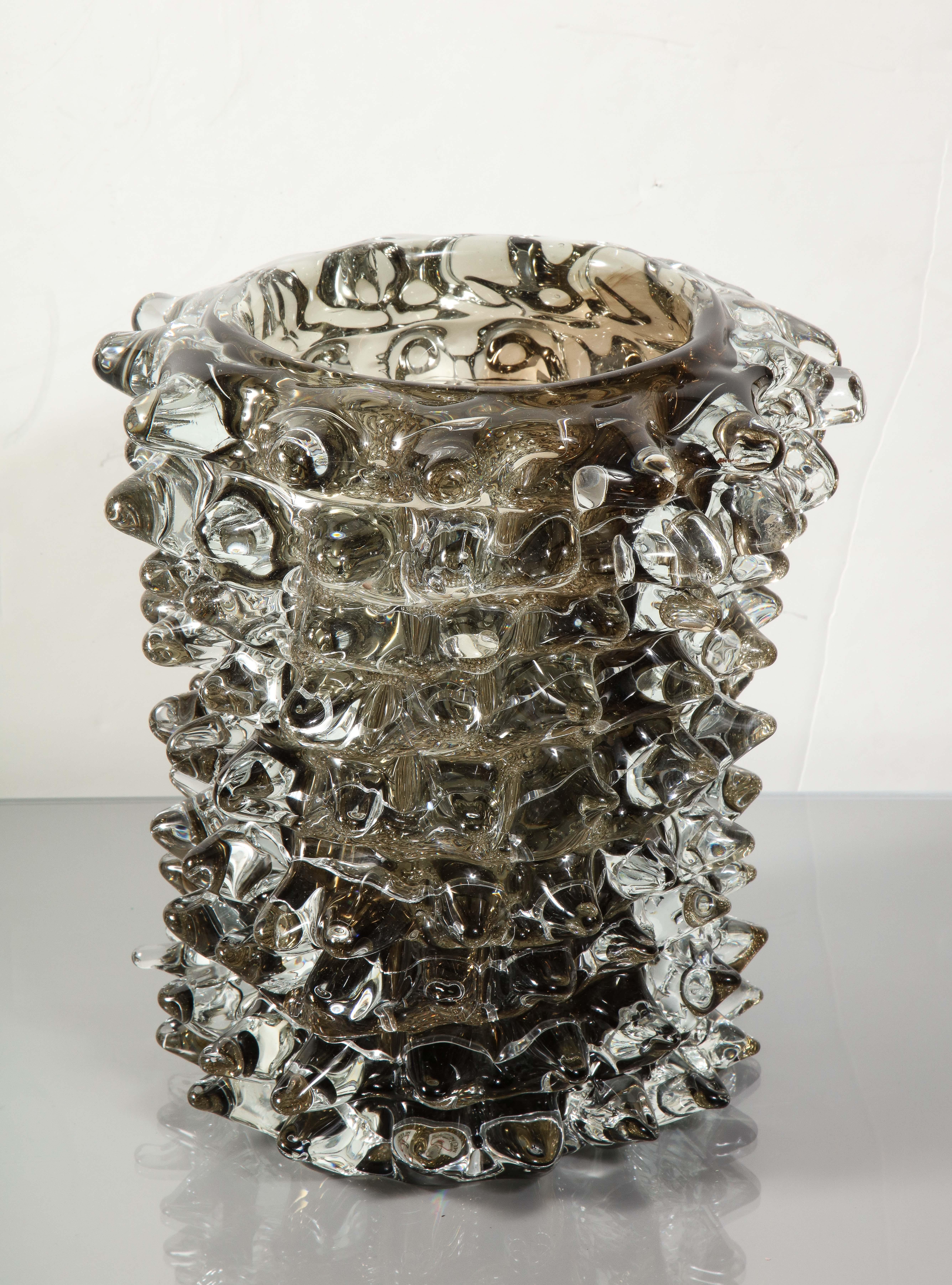 spiky glass vase