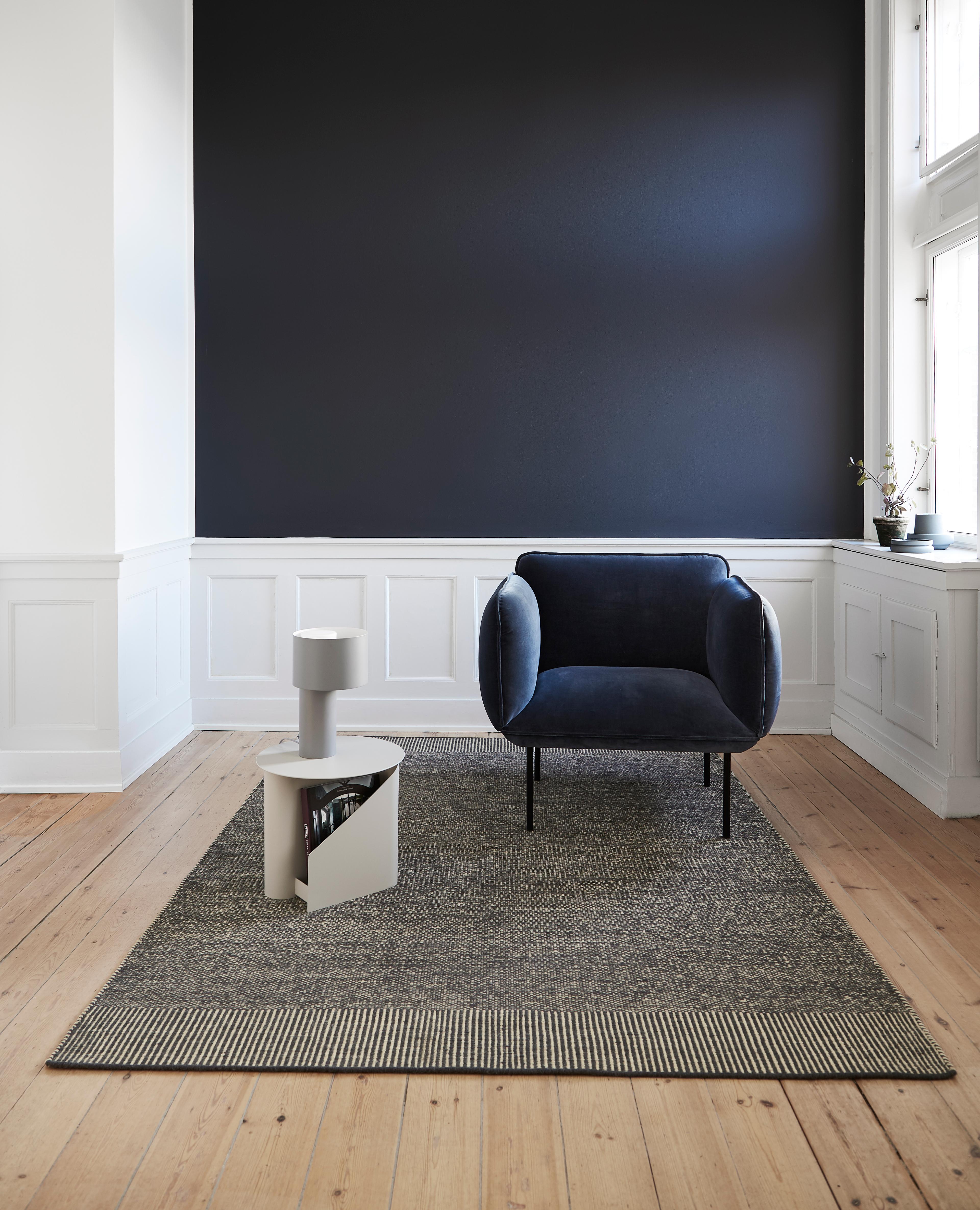 Laine Grand tapis gris Rombo de Studio MLR en vente