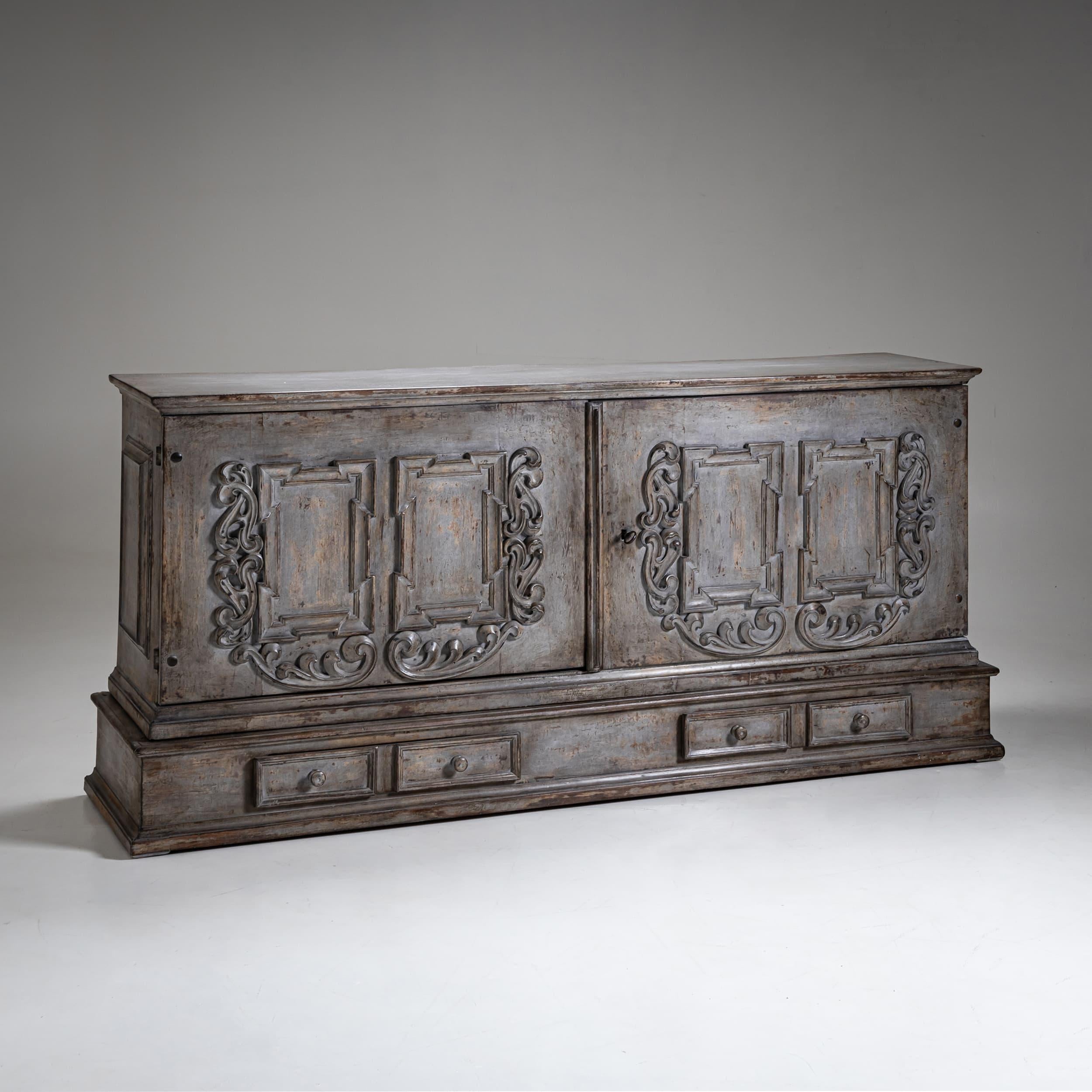 Baroque Large grey Sideboard, 18th Century