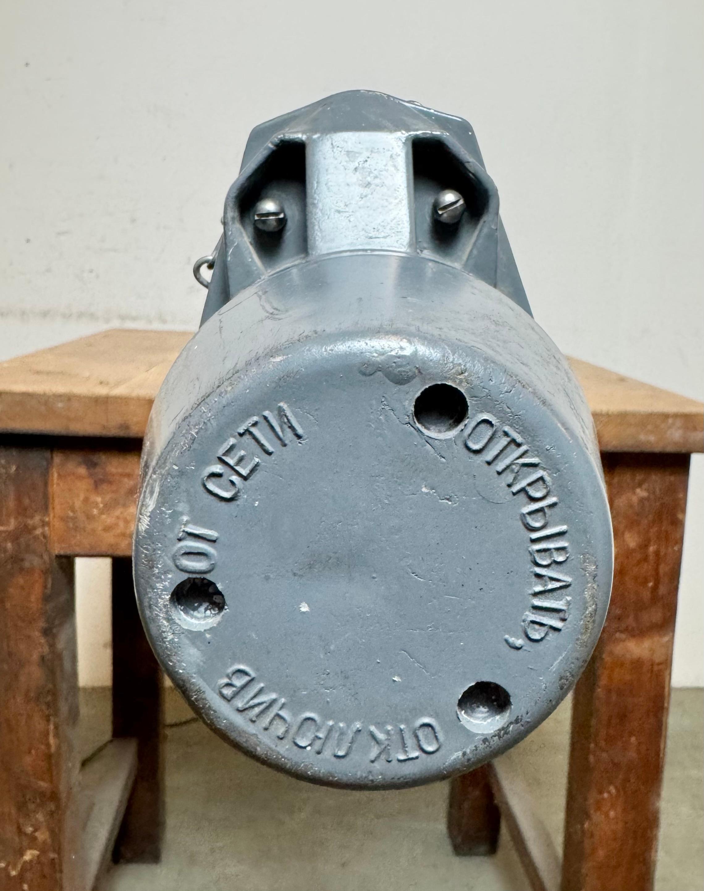 Large Grey Soviet Industrial Hanging Tube Light, 1970s For Sale 10
