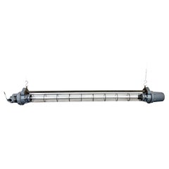 Large Grey Soviet Industrial Hanging Tube Light, 1970s