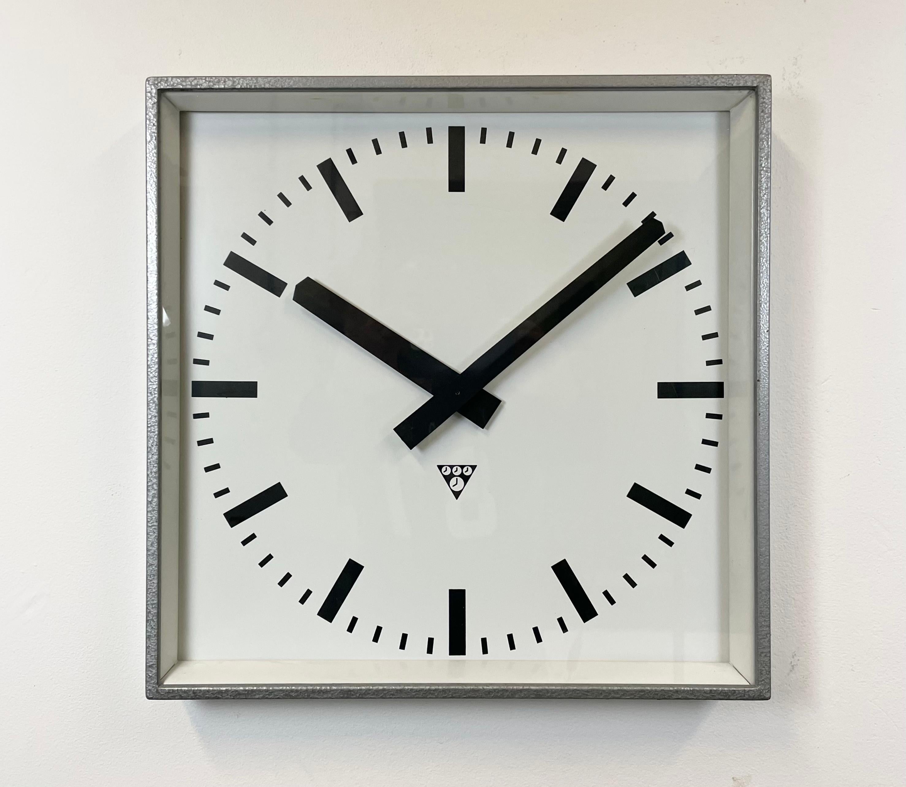 large black square wall clock