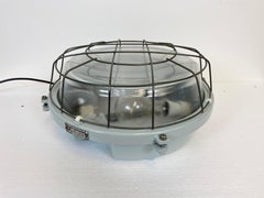 Large Grey Vintage Cast Aluminium Industrial Wall Lamp, 1980s