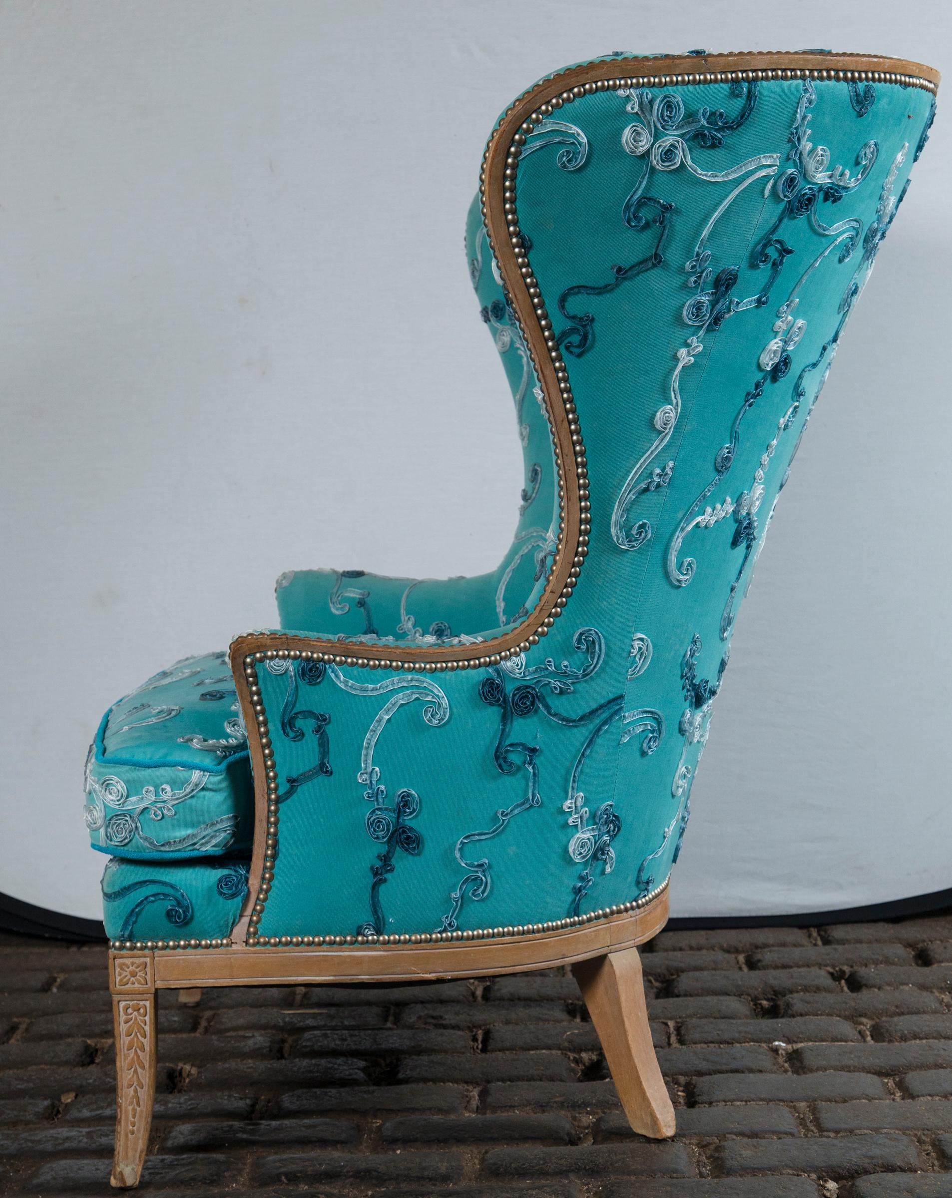 Cerused Large Grosfeld House Wing Chair