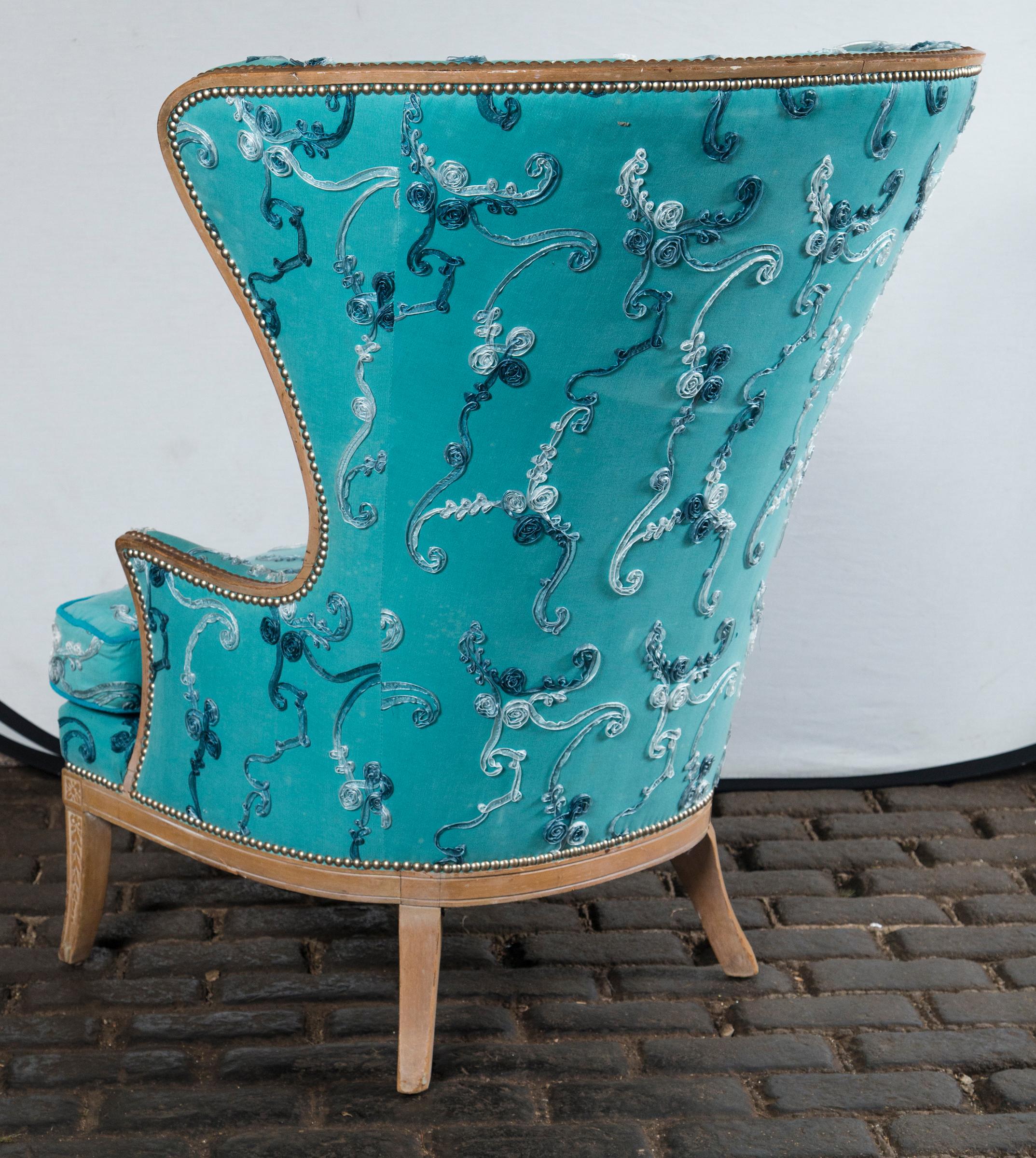 Mid-20th Century Large Grosfeld House Wing Chair