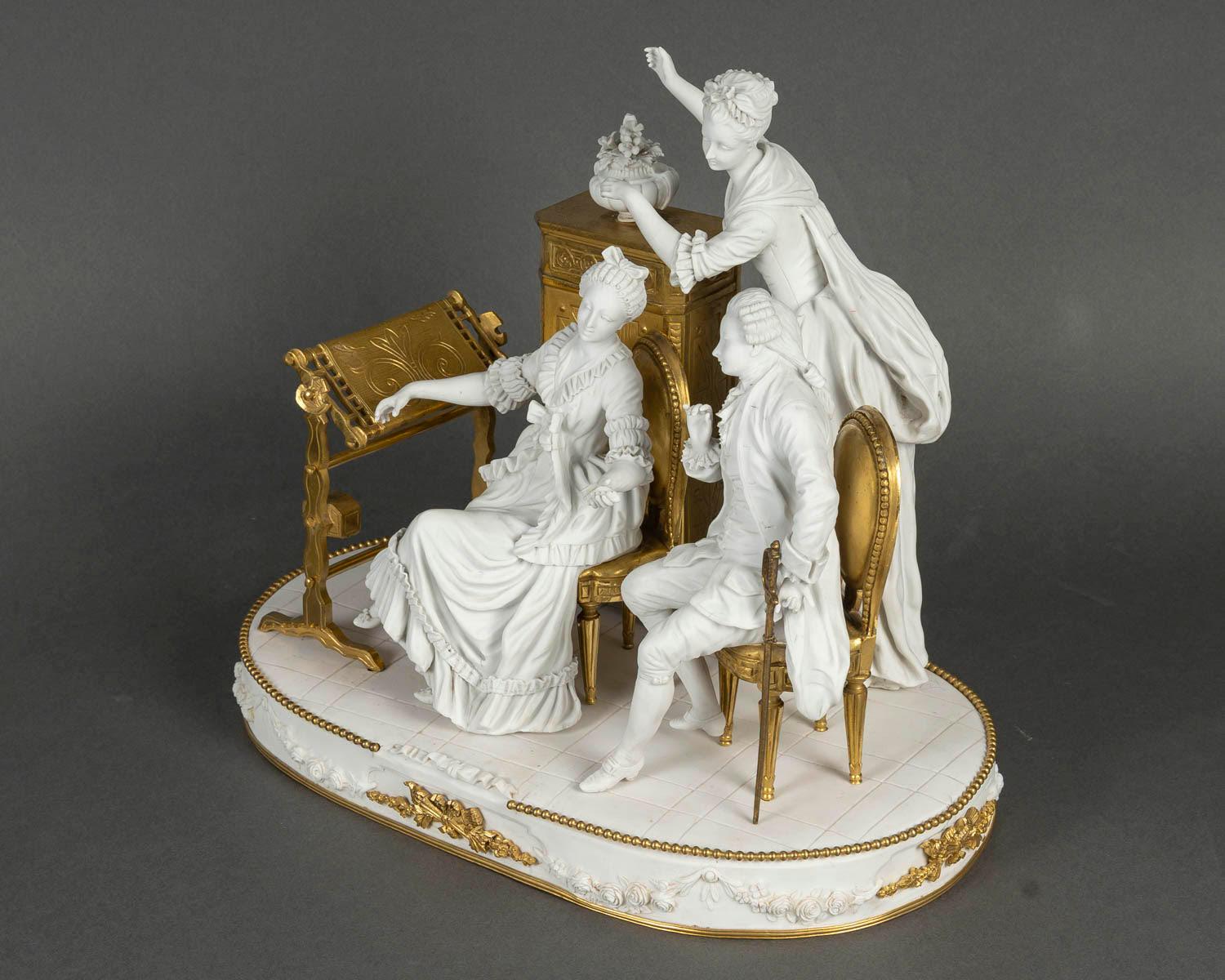 Large Group in Biscuit and Gilt Bronze, Sèvres Manufactory, Napoleon III Period. For Sale 1